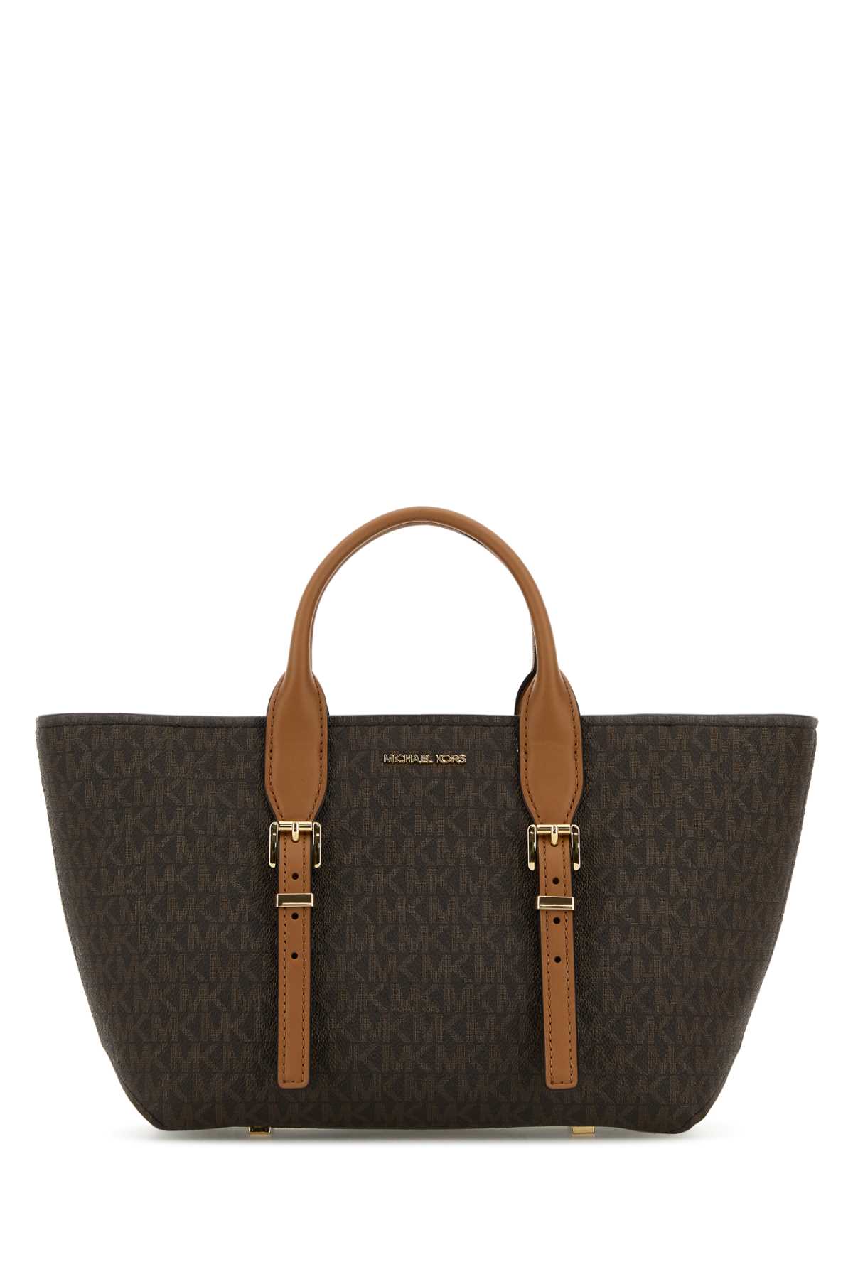Michael Kors Printed Canvas Moore Shopping Bag In Brnacorn