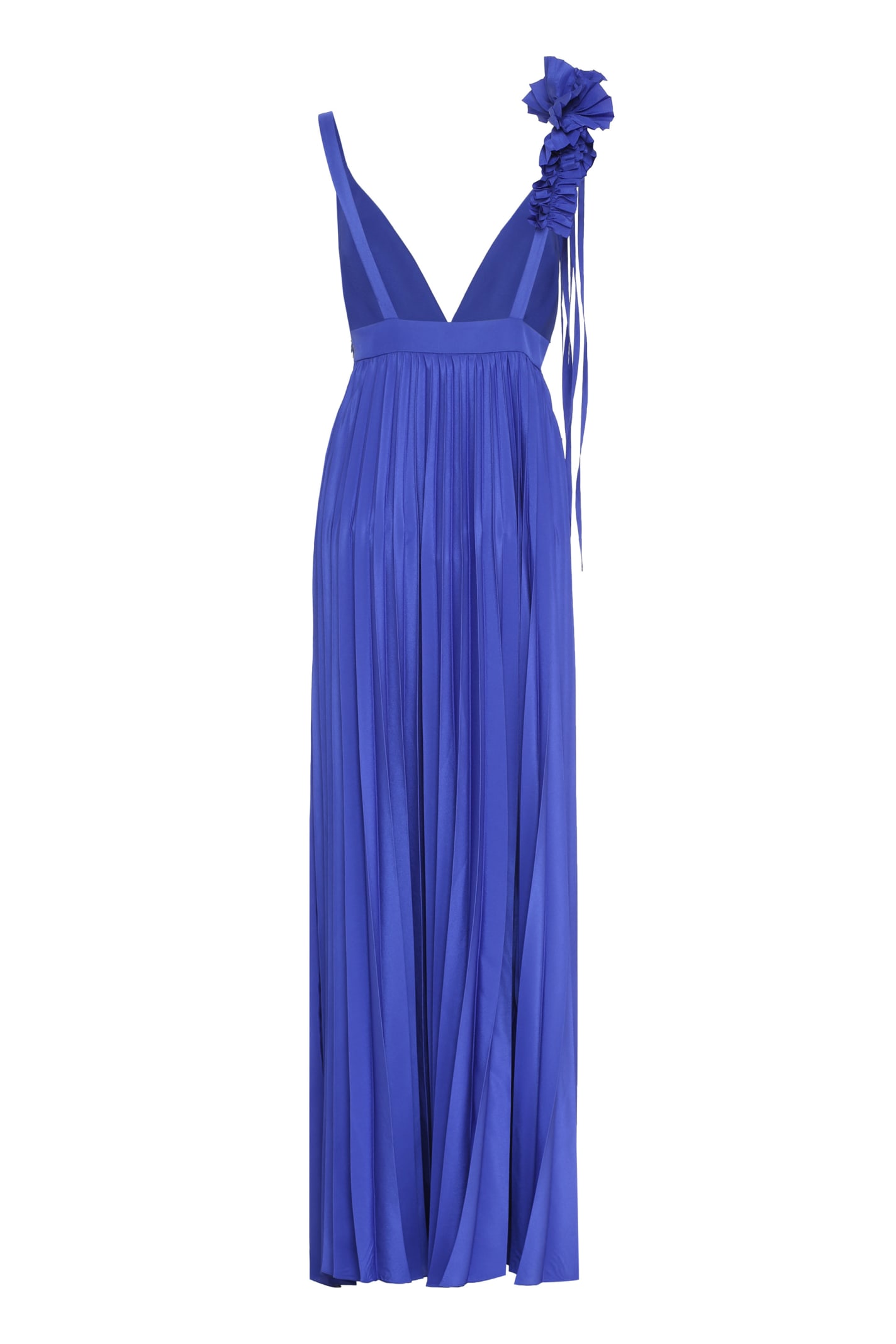 Shop P.a.r.o.s.h Pleated Dress In Blue