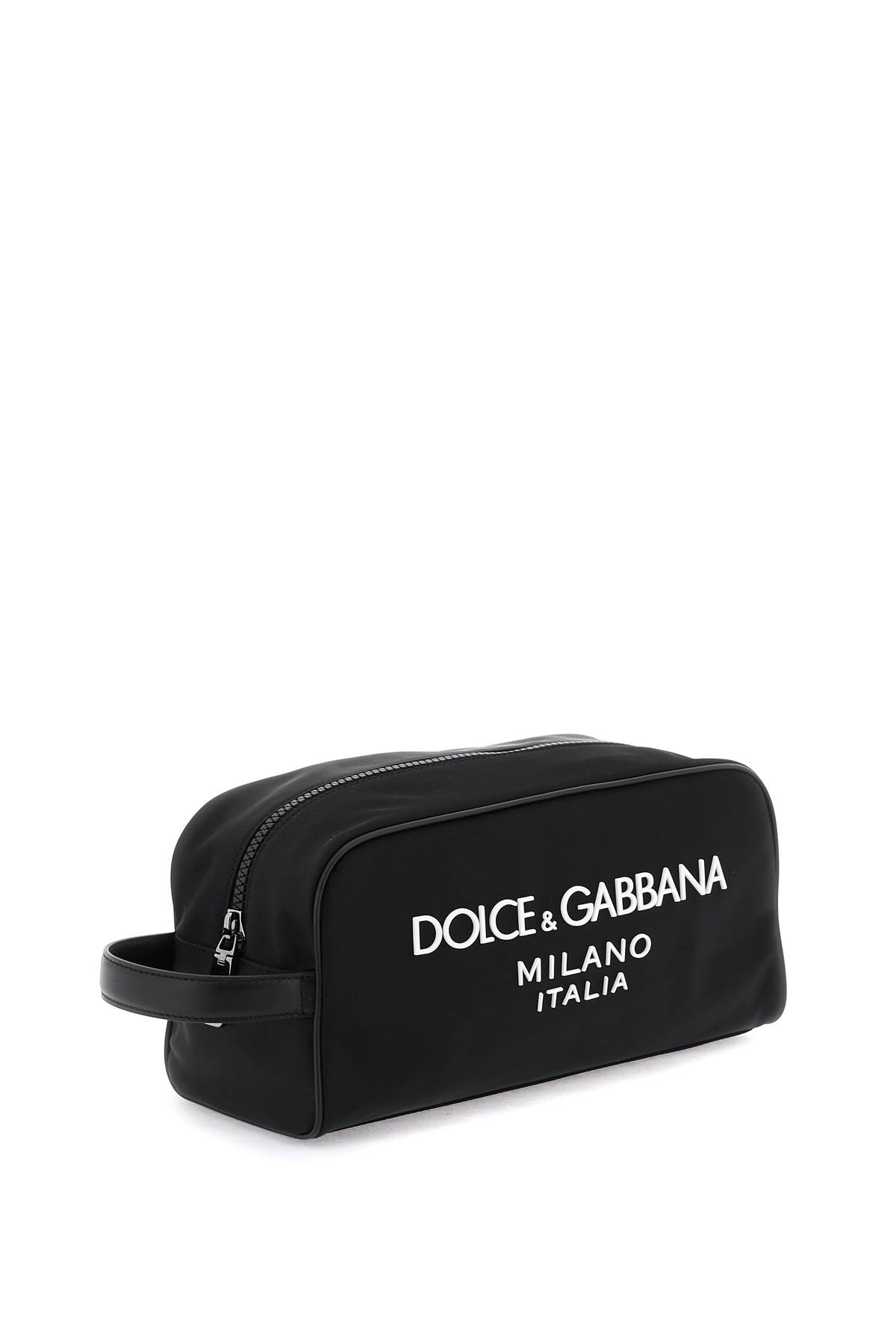 Shop Dolce & Gabbana Rubberized Logo Beauty Case In Nero