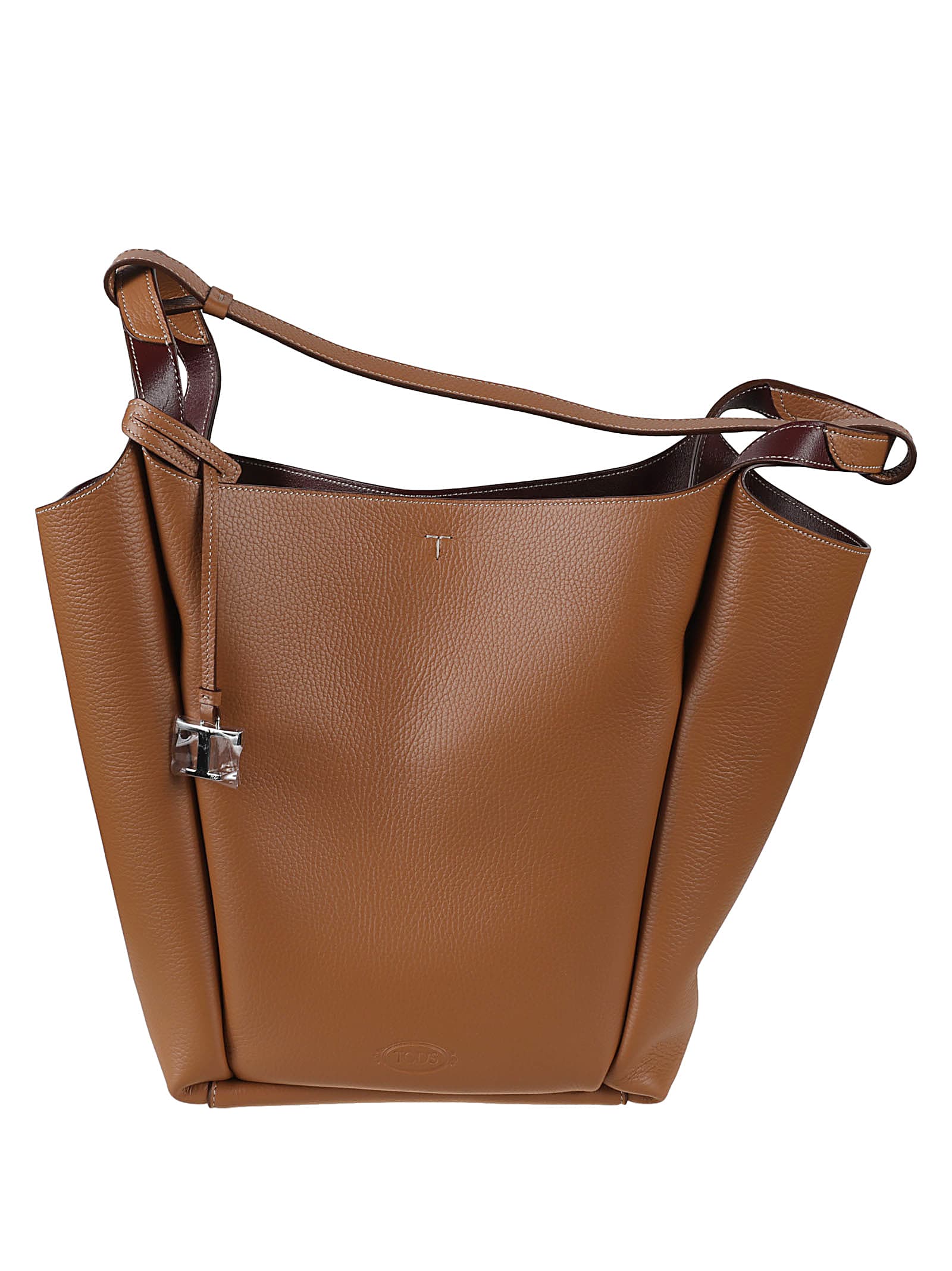 Tod's Logo Open Tote In Brown