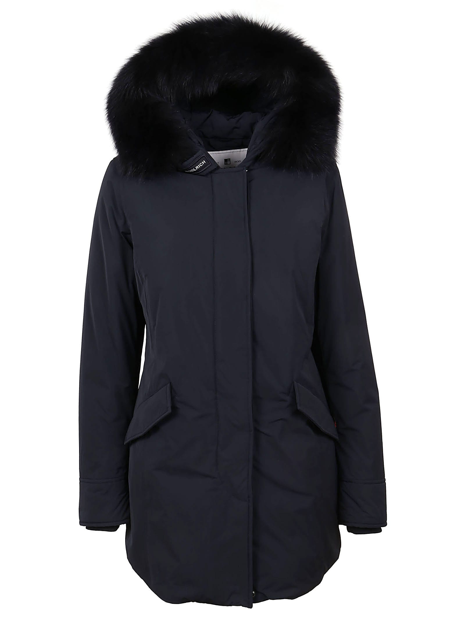Woolrich Blue Technical Fabric Padded Coat