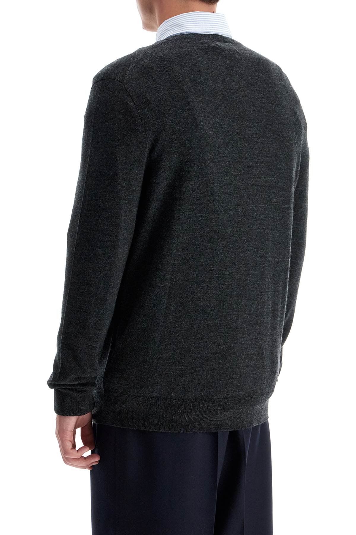 Shop Polo Ralph Lauren Crewneck Pullover With Embroidered In Dark Granite Hthr (grey)