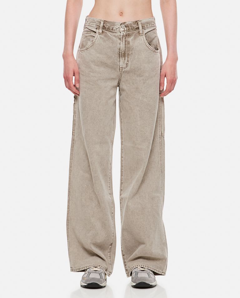 Agolde Magda Organic Cotton Carpenter Jeans In Grey