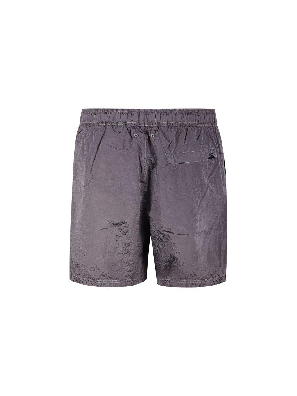 Shop Stone Island Logo Patch Swimming Shorts In Multicolor