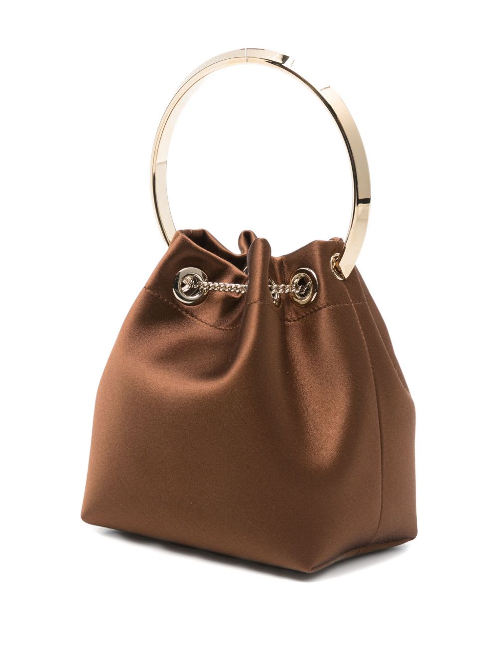 Jimmy Choo Bon Bon Leather Bucket Bag In Brown