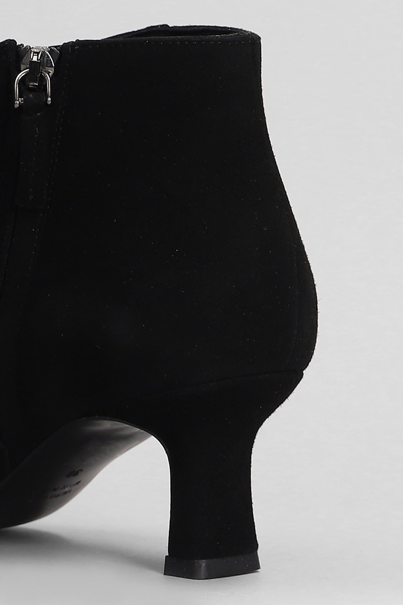 Shop Julie Dee High Heels Ankle Boots In Black Suede