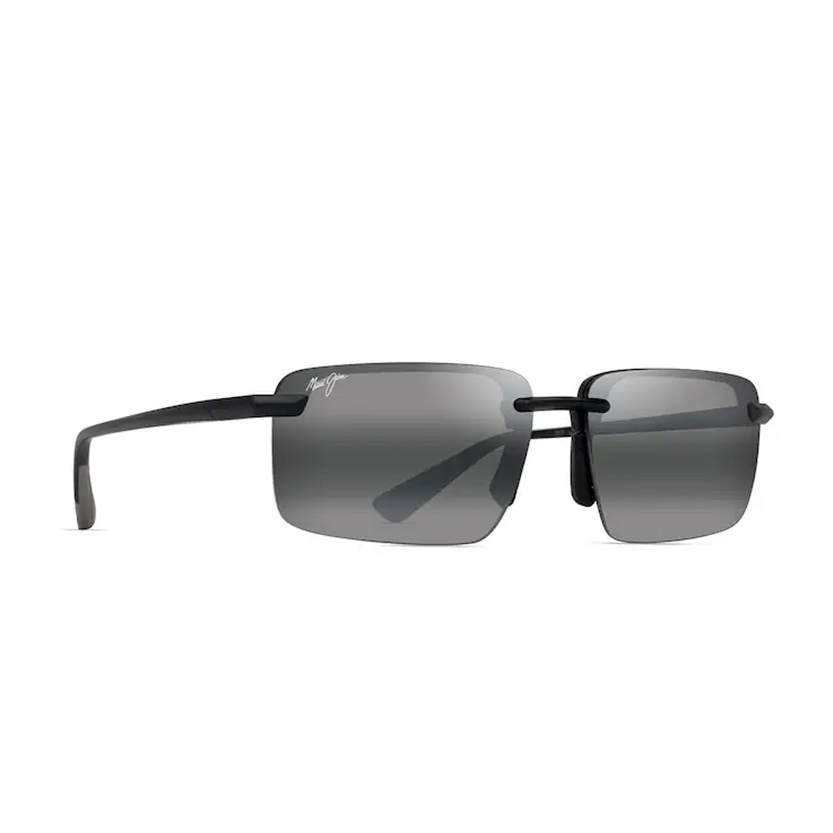 Shop Maui Jim Laulima Grey Matte Black Sunglasses In Nero