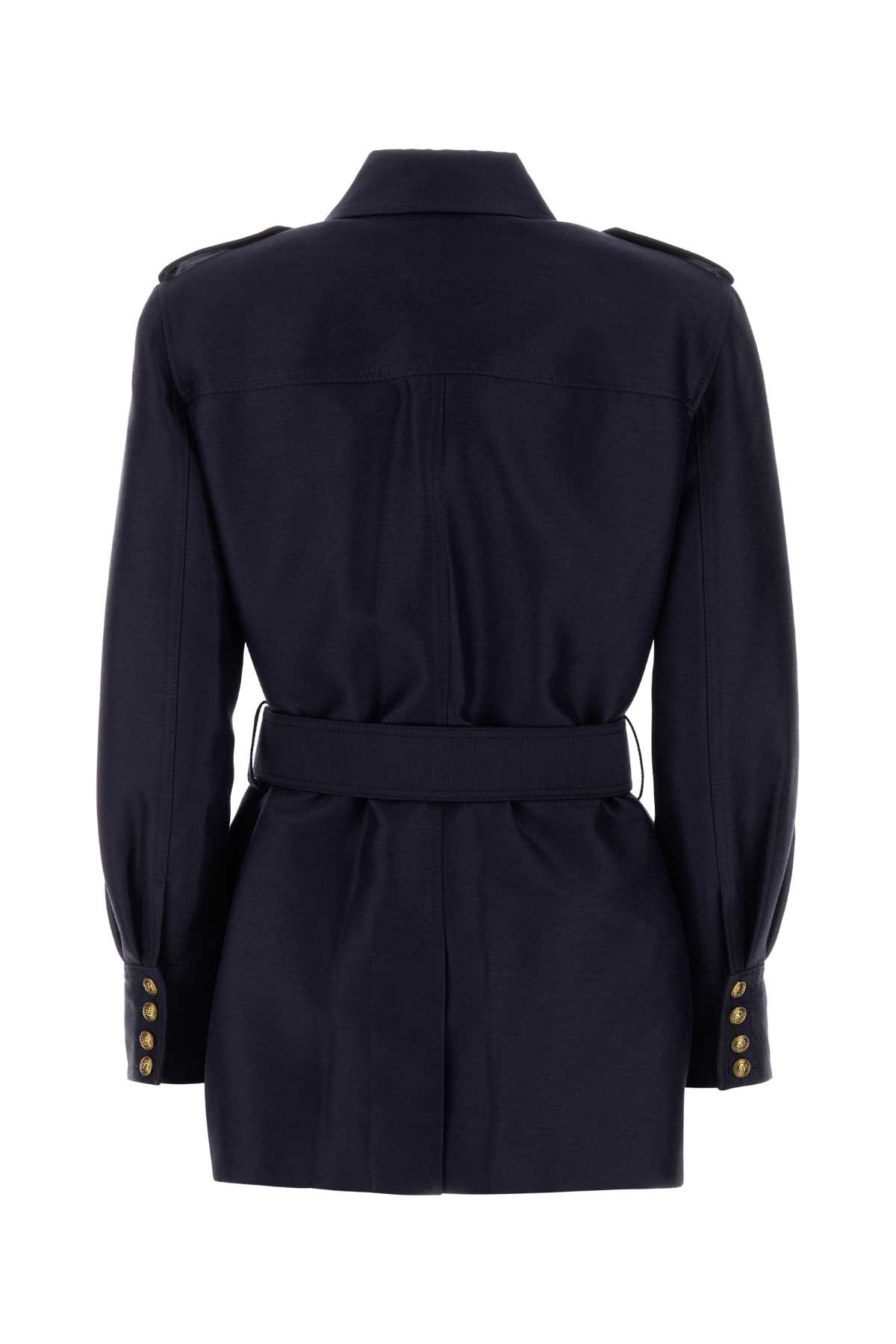 Zimmermann Blue Wool Blend Hypnotic Jacket In Black