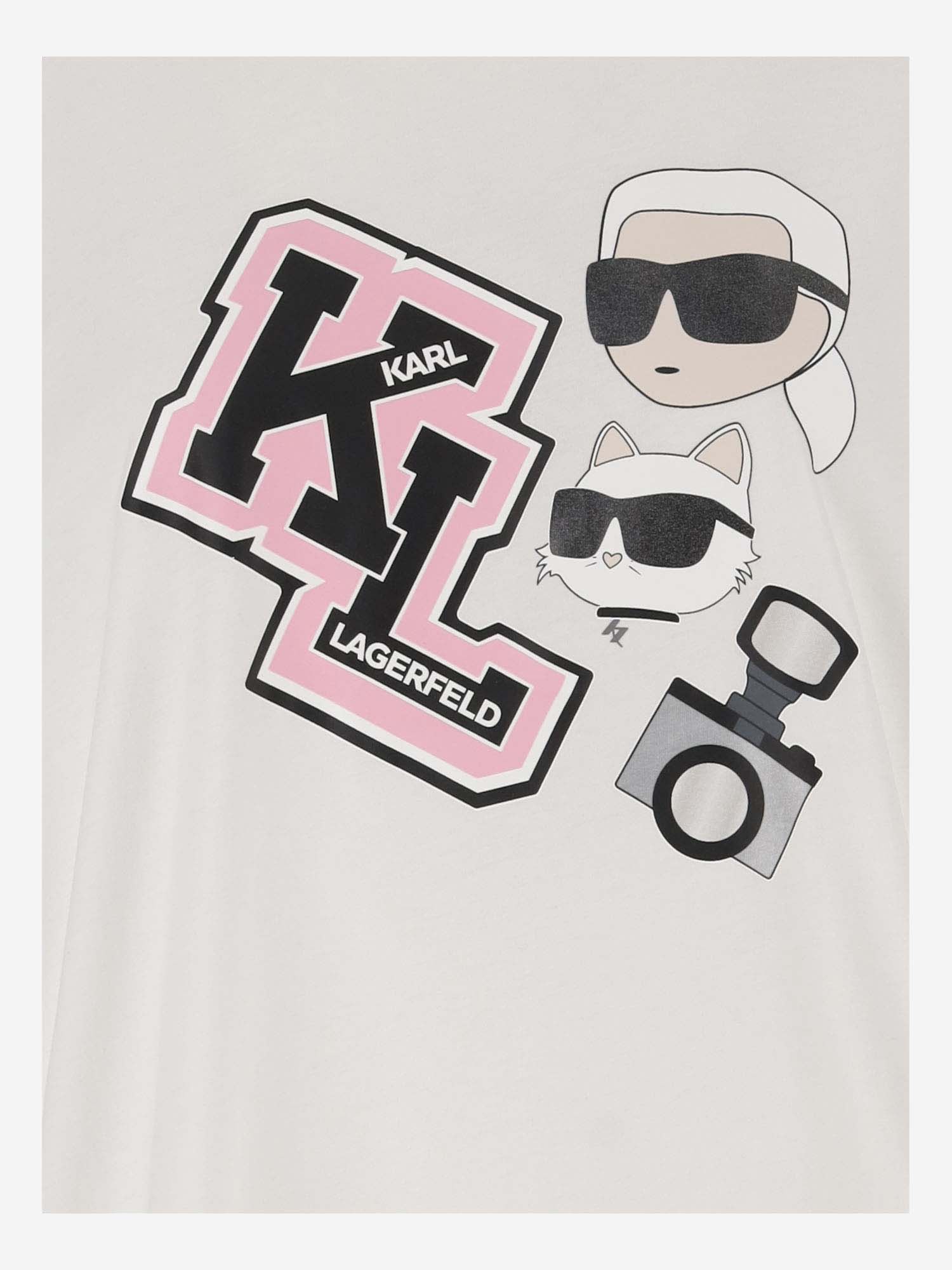 Shop Karl Lagerfeld Cotton T-shirt With Logo In White
