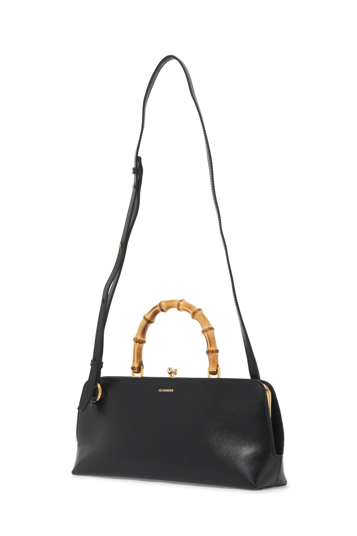 Shop Jil Sander Small Goji Bamboo Shoulder Bag In Black (black)