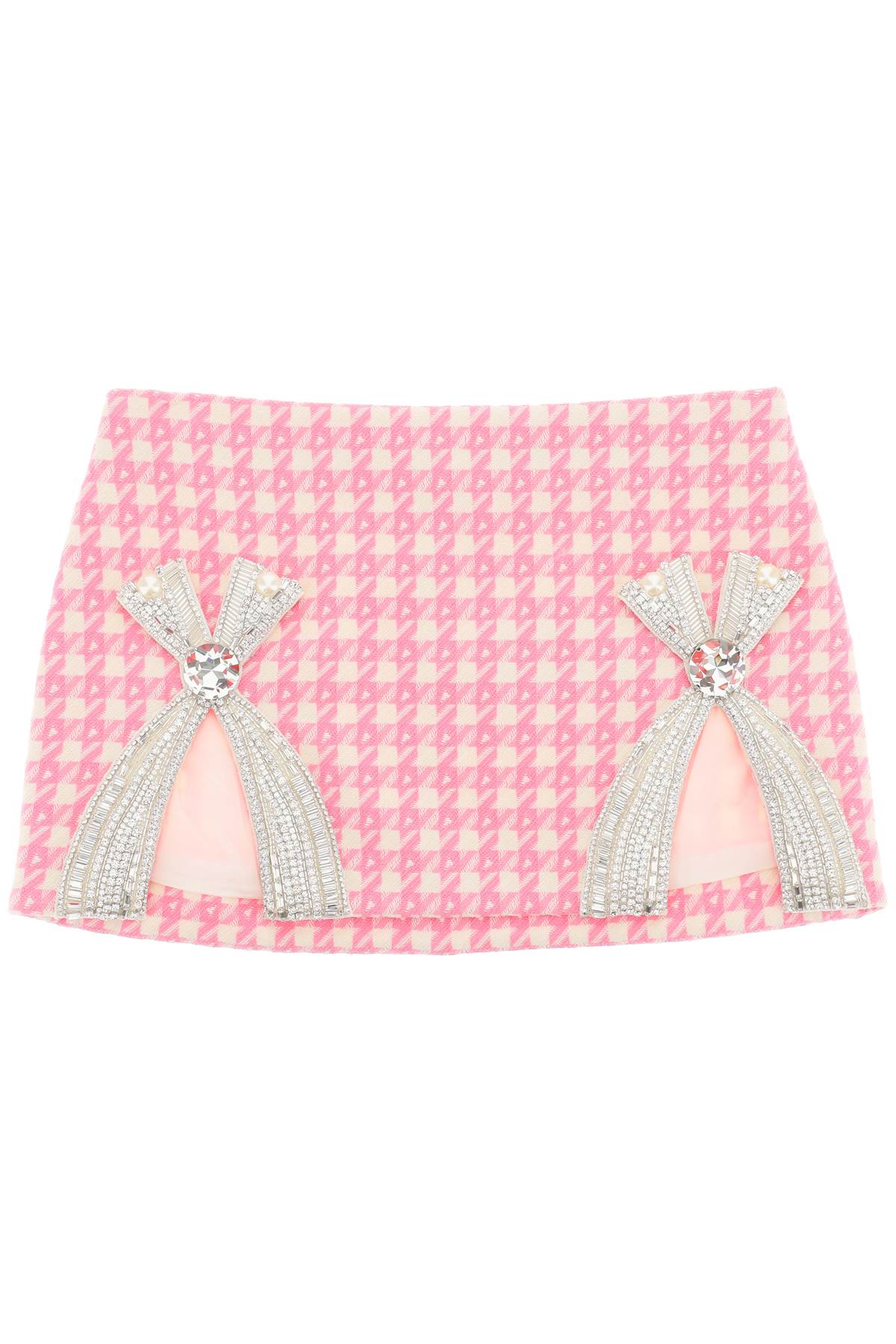 AREA Mini Skirt With Jewel Bows