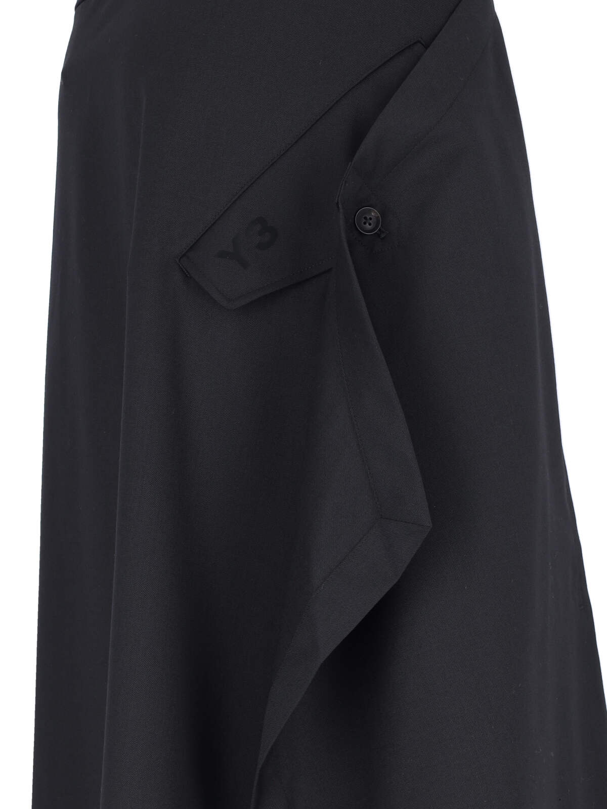 Shop Y-3 Asymmetrical Skirt In Black