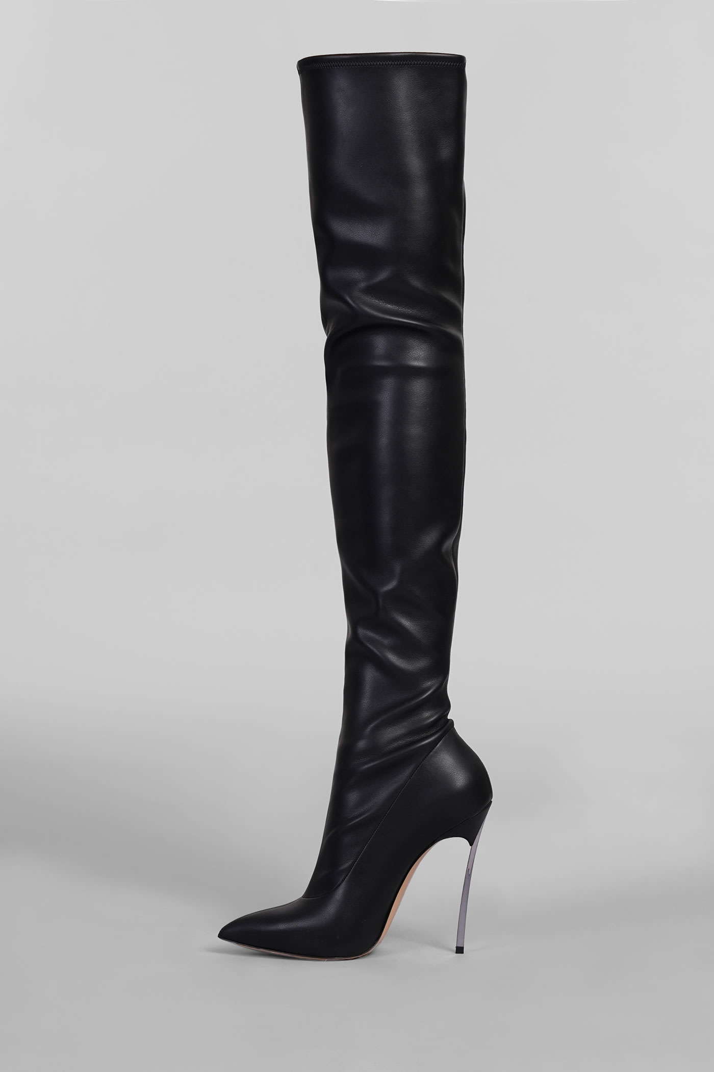 Casadei Suede Blade Over-the-knee Boots 100 In Black