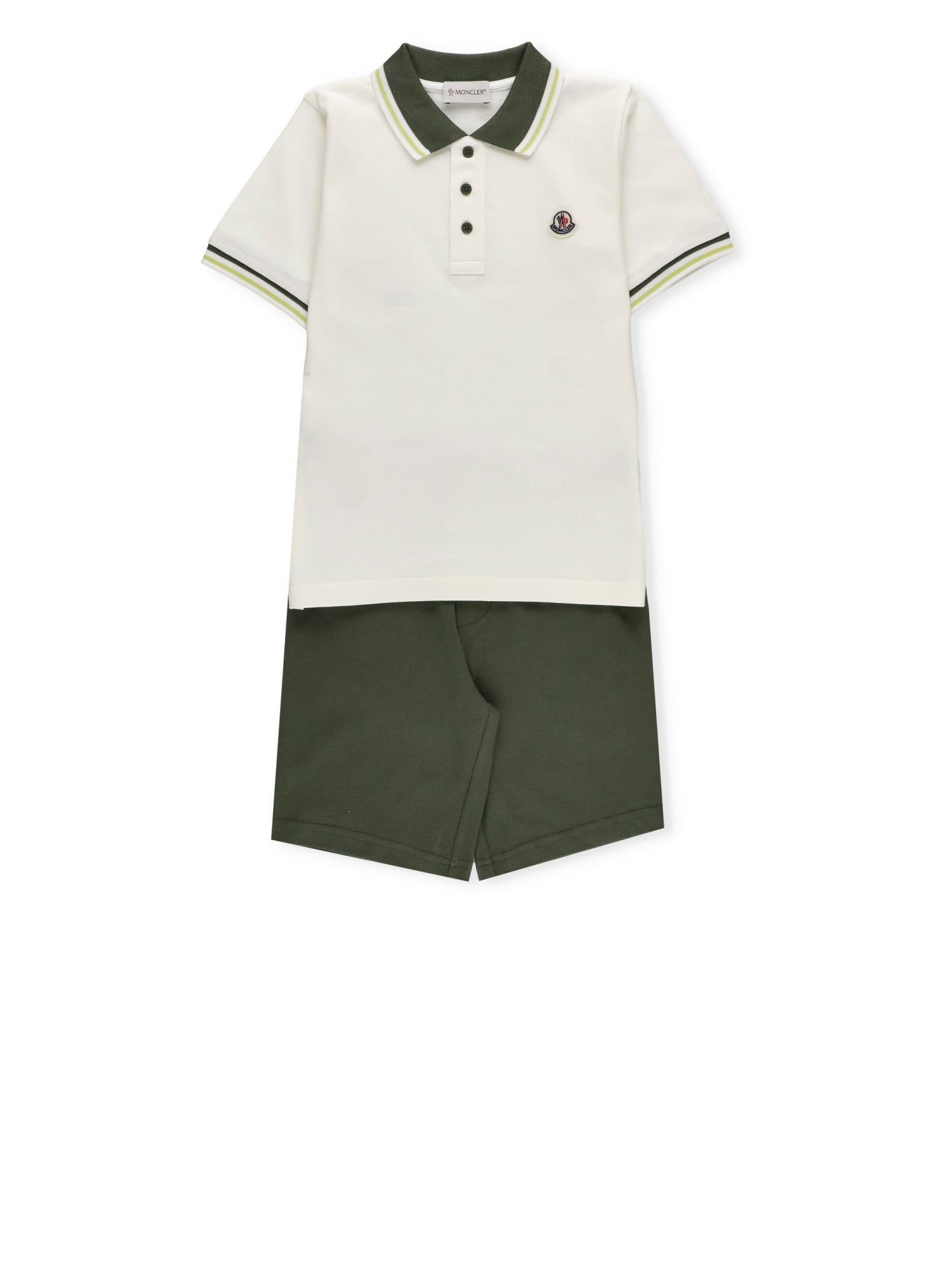 Shop Moncler Cotton Two-piece Set In Green