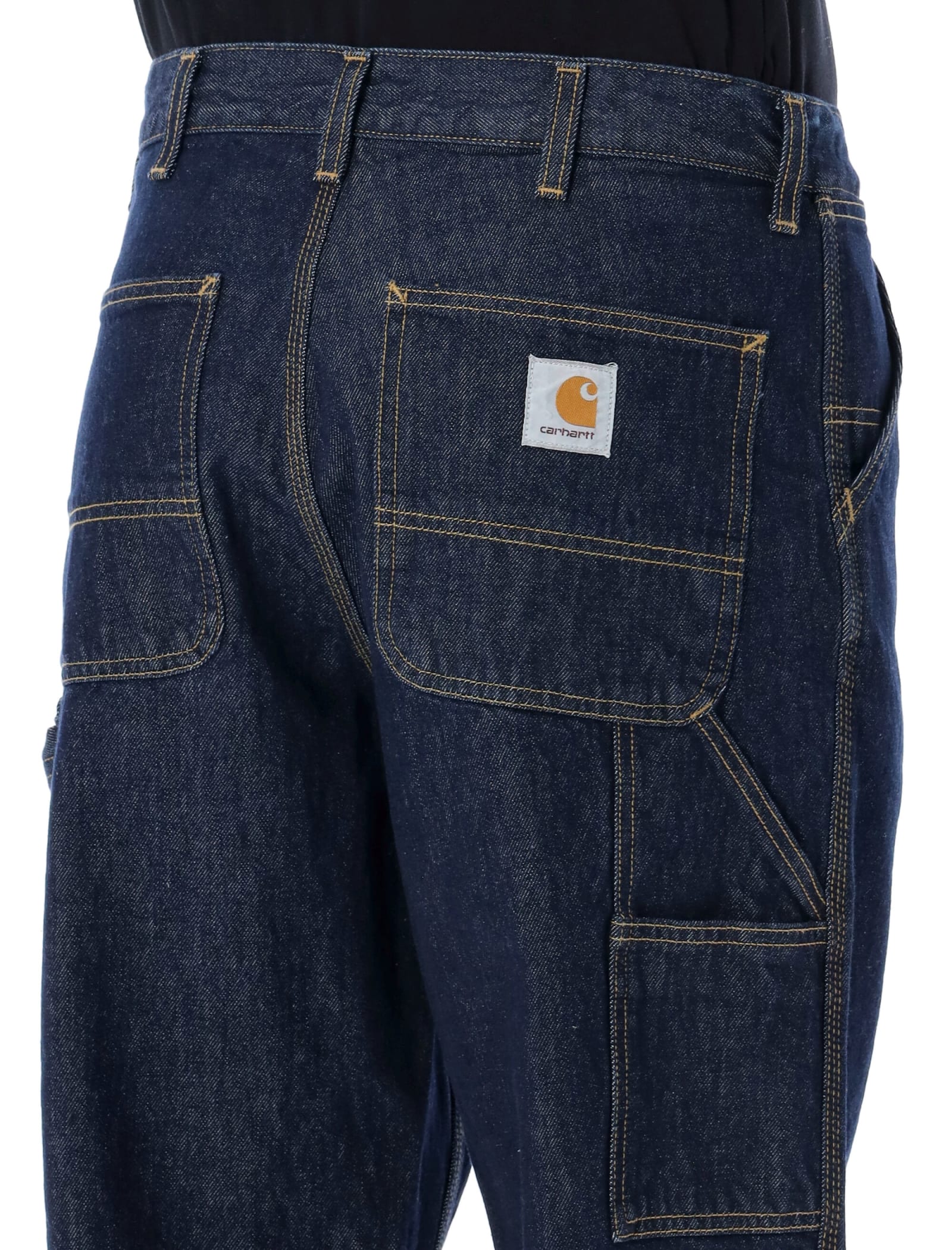 Shop Carhartt Single Knee Jeans In Blue Stone Blitched