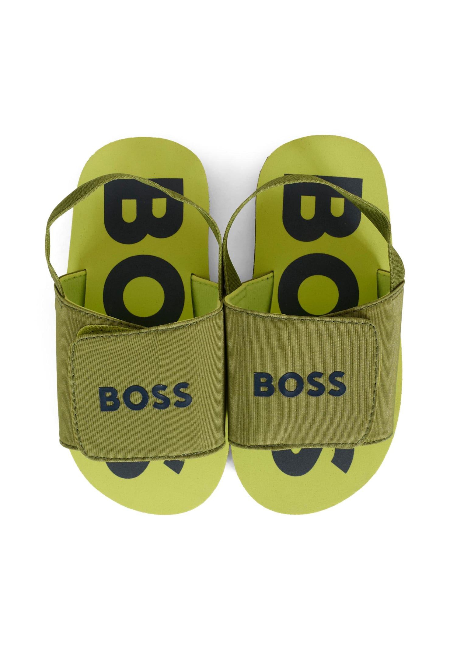 Hugo Boss Green Sandals For Baby Boy And Boy With Logo In Green