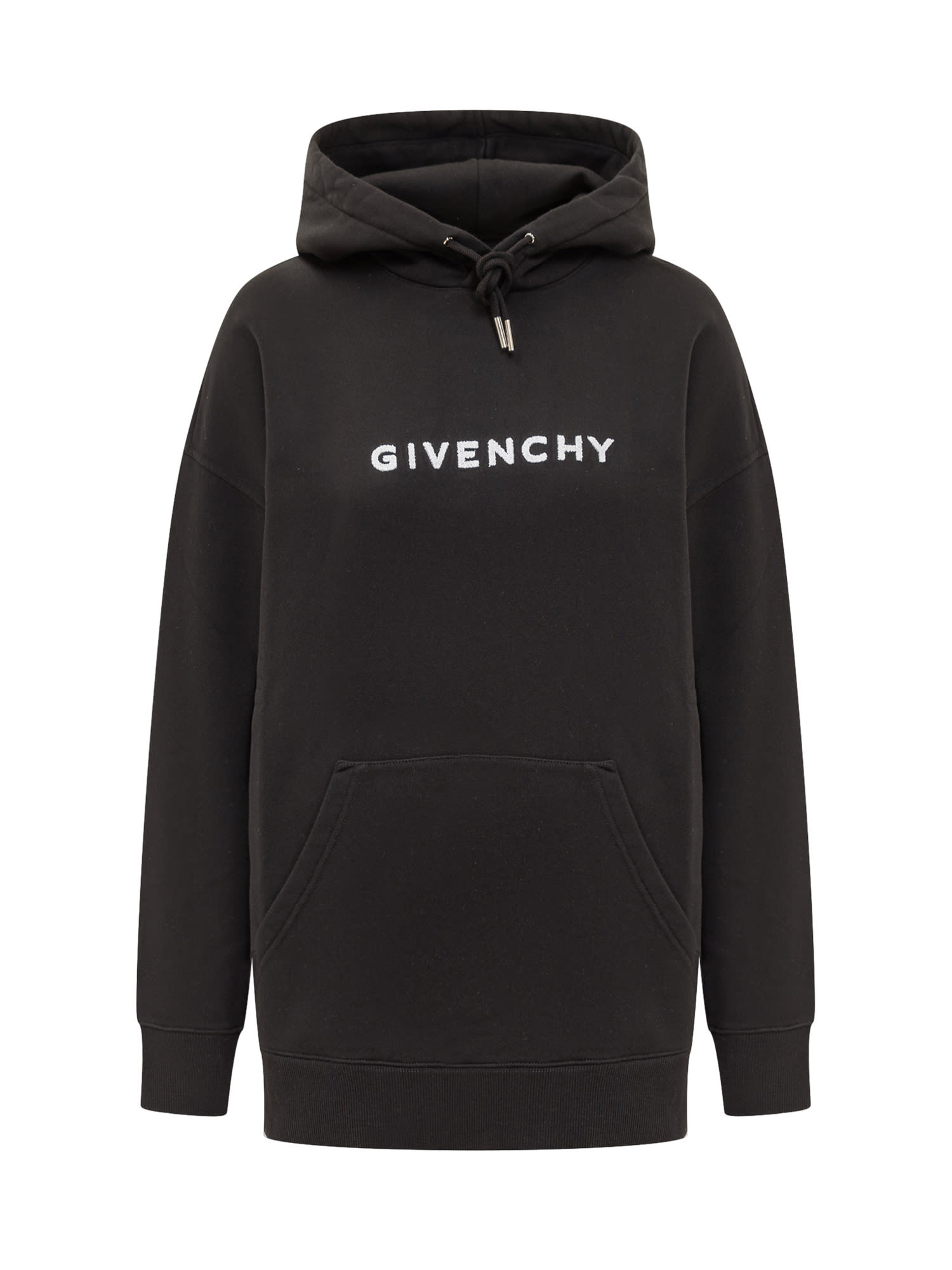 Shop Givenchy Teddy Logo Hoodie In Black