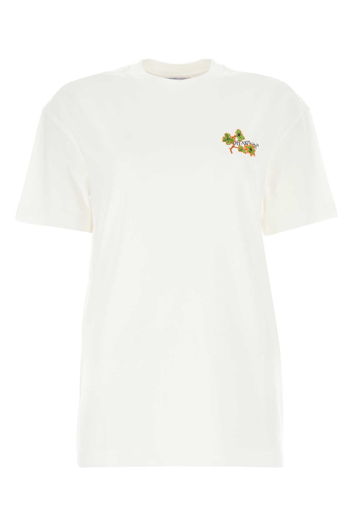 Shop Off-white White Cotton T-shirt In Whitemu