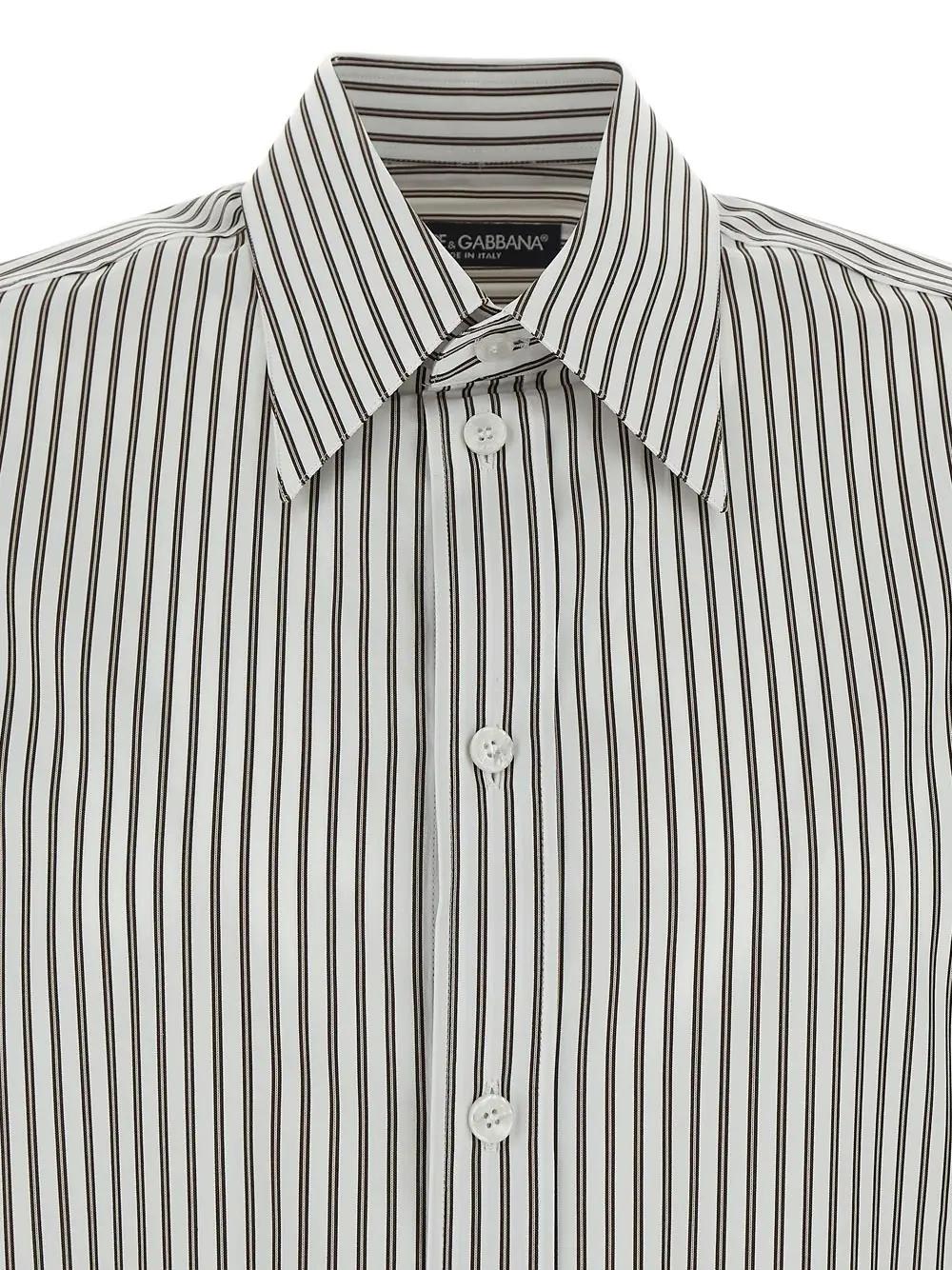 Shop Dolce & Gabbana Cotton Shirt In White/grey
