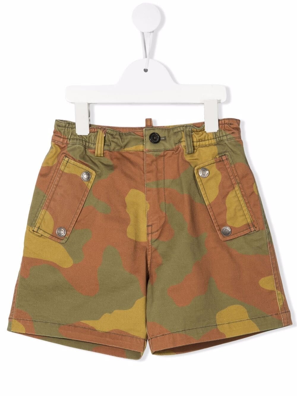 Dsquared2 Kids Cotton Shorts With Camouflage Pattern