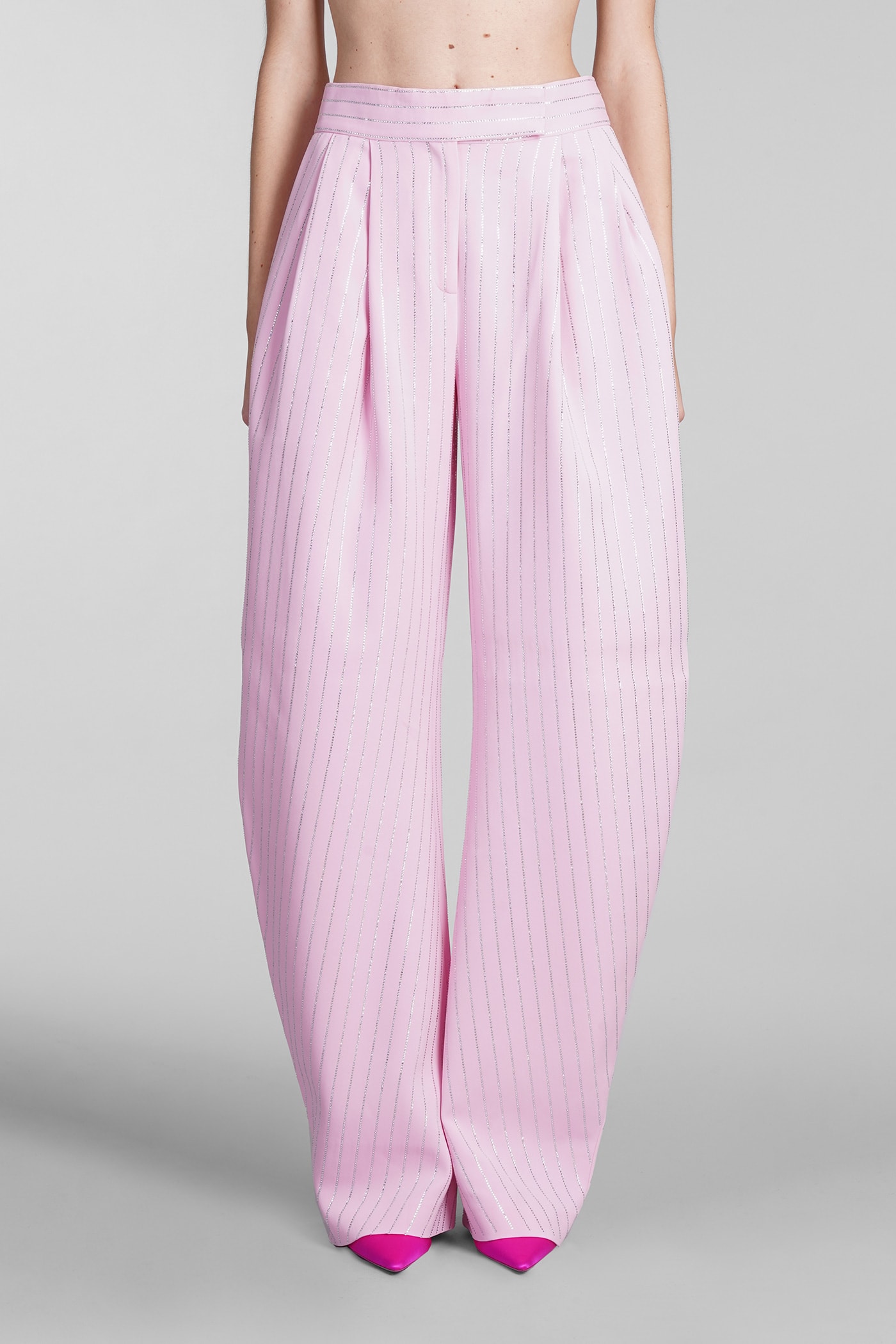 Attico Gary Pants In Rose-pink Viscose In Rose-pink