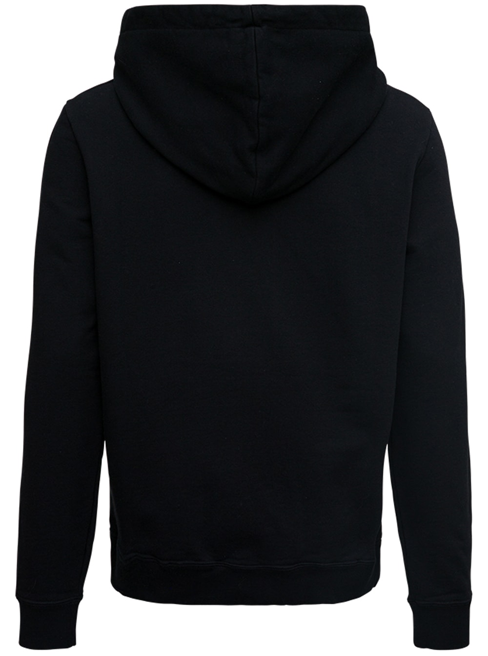 Shop Saint Laurent Black Cotton Hoodie With Logo Print