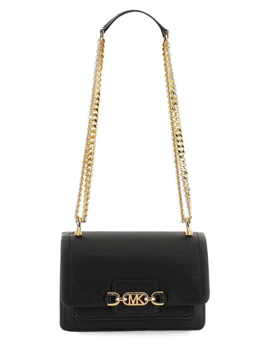 Shop Michael Kors Extra-small Heather Shoulder Bag In Black