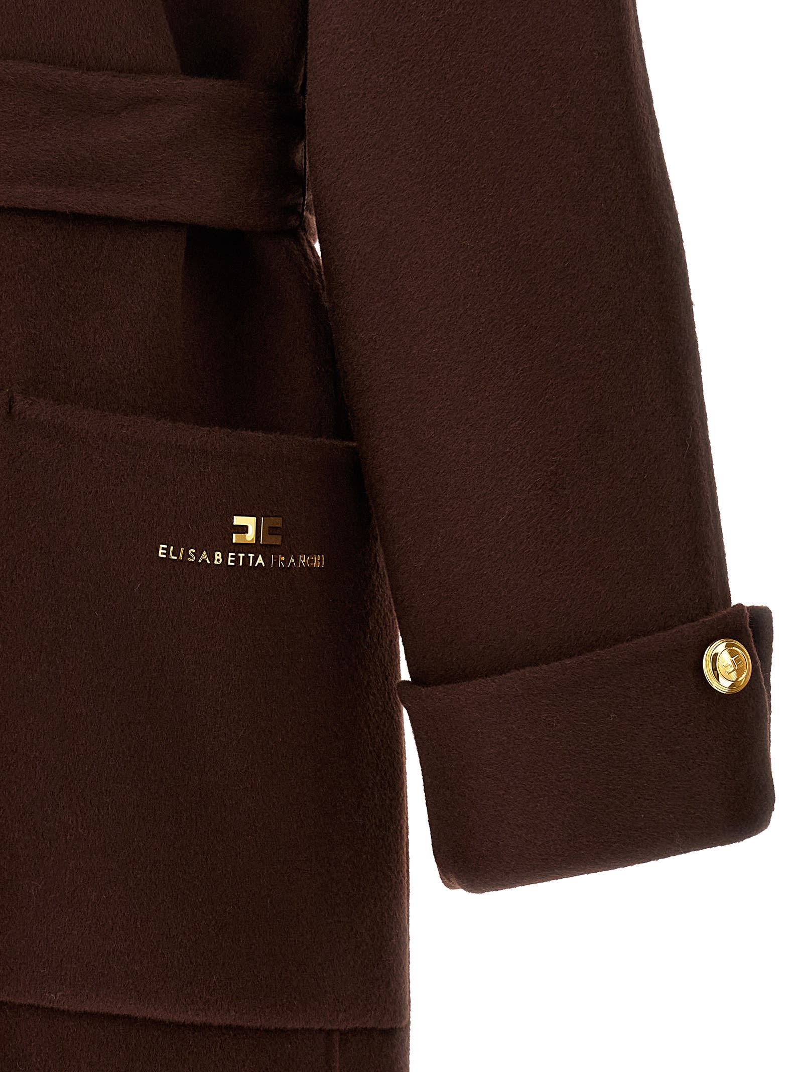 Elisabetta Franchi Dressing Gown Coat Coats And Trench Coats Brown In Brown
