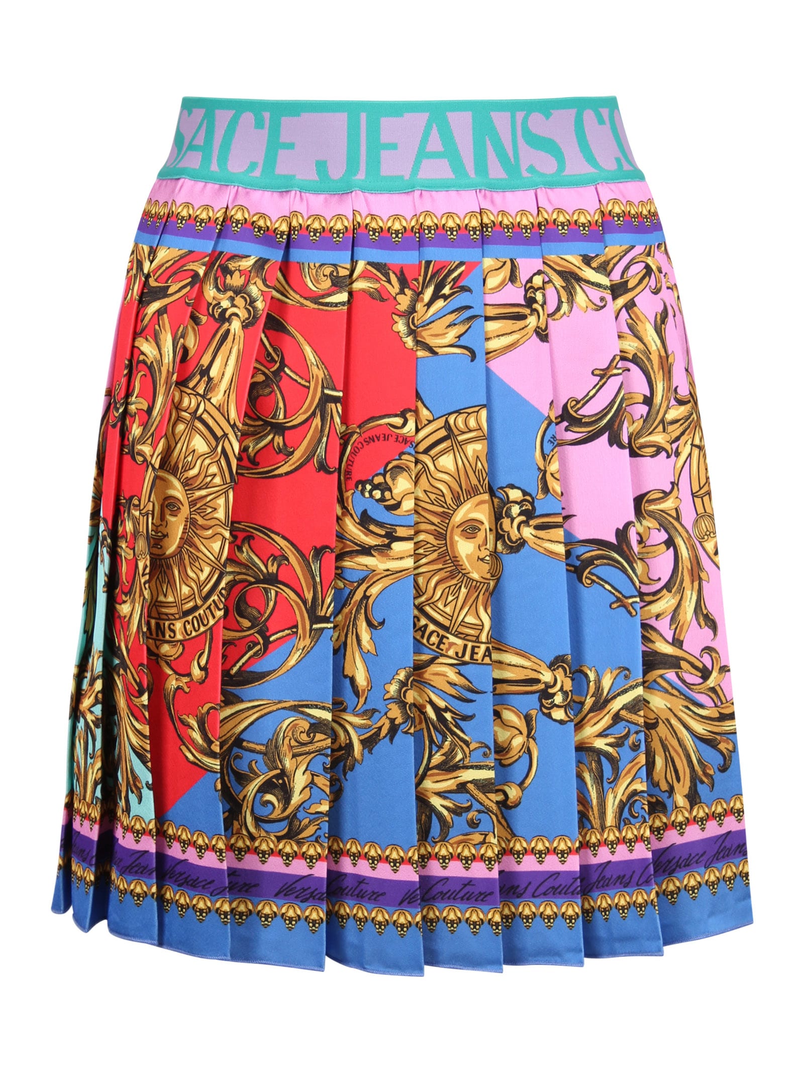 Versace Jeans Couture Baroque Print Short Skirt