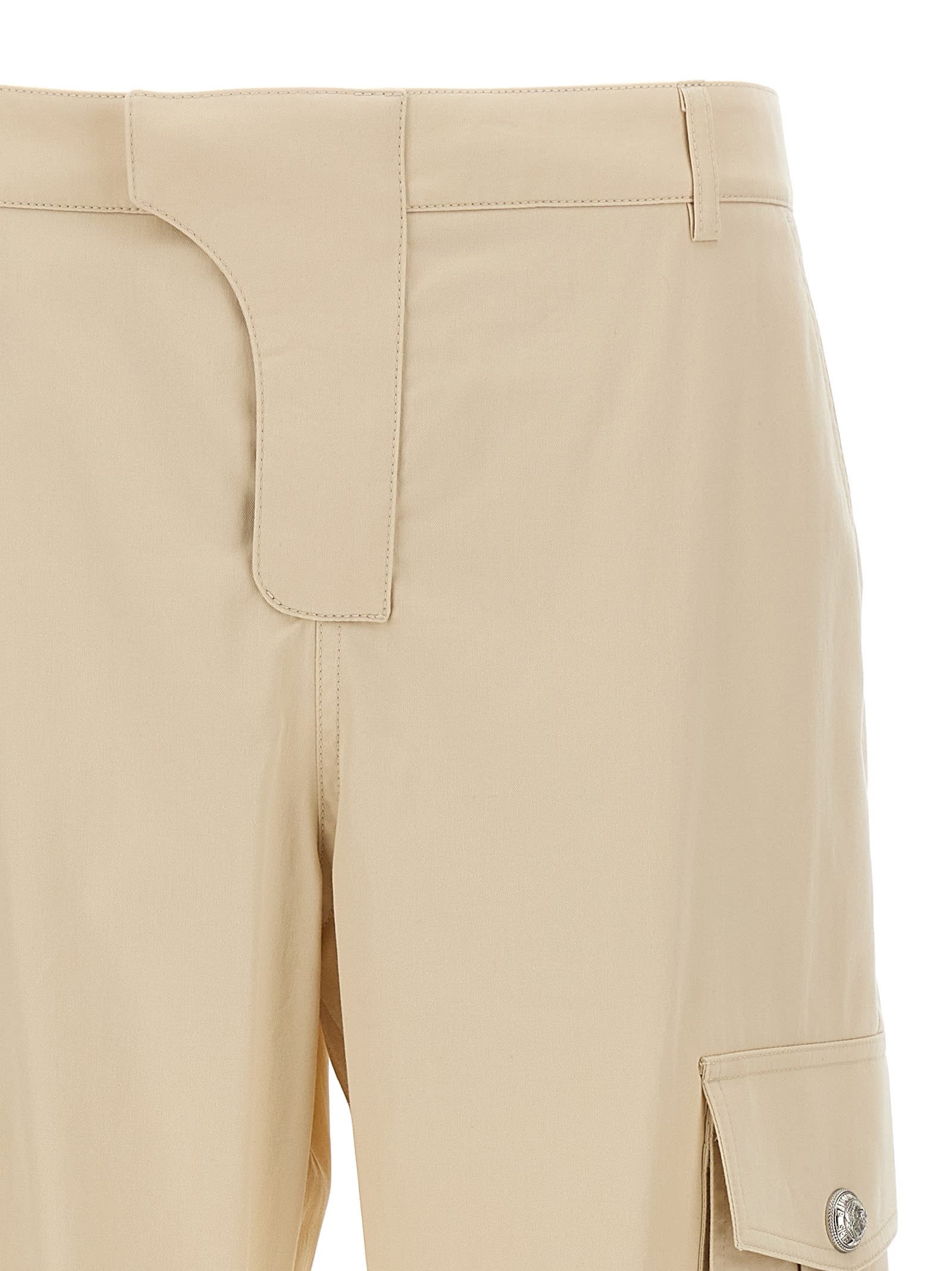 Balmain Cargo Pants Beige In Nude