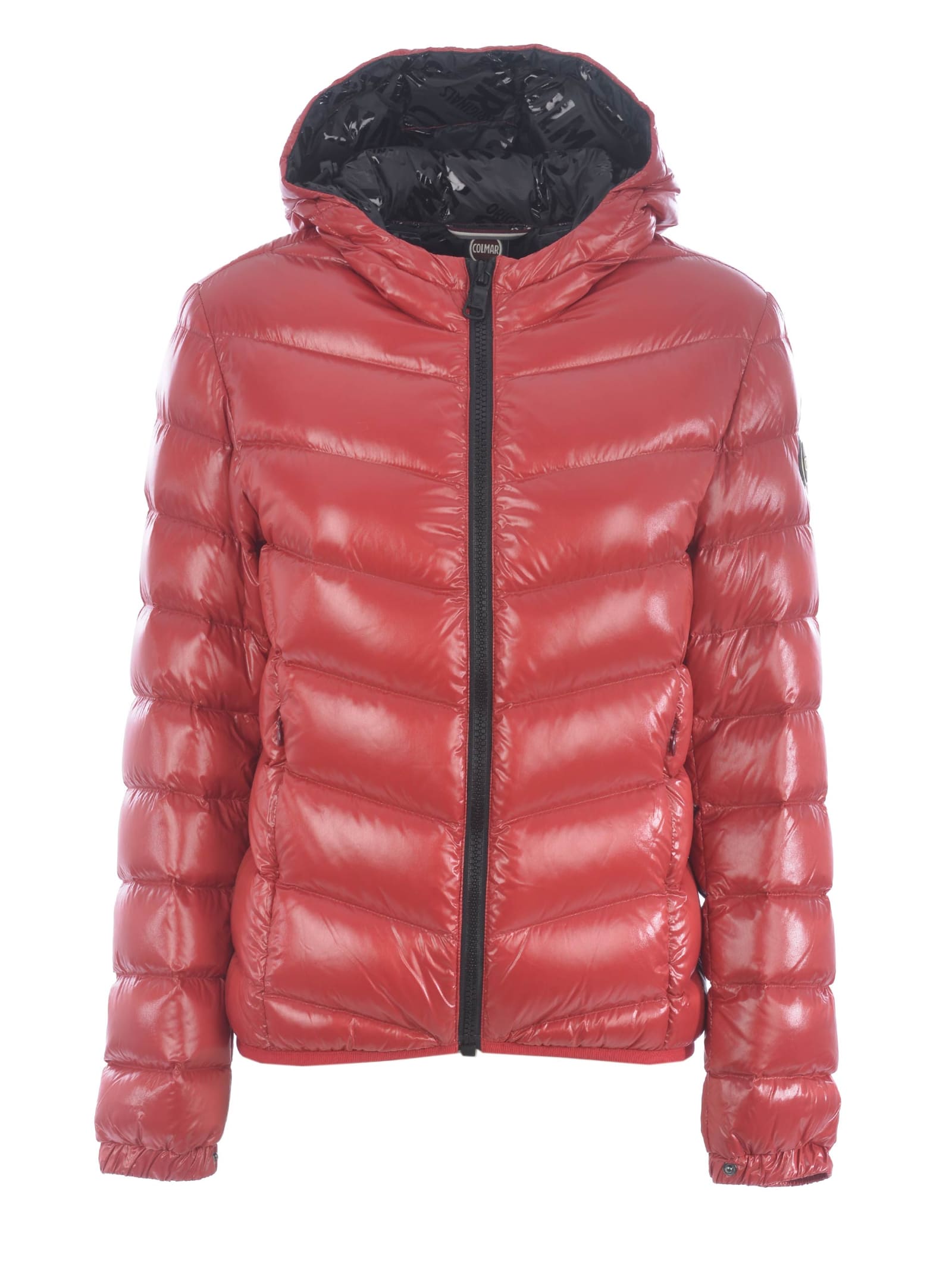 Colmar Originals Short Down Jacket In Shiny Quilted Nylon In Rosso ...