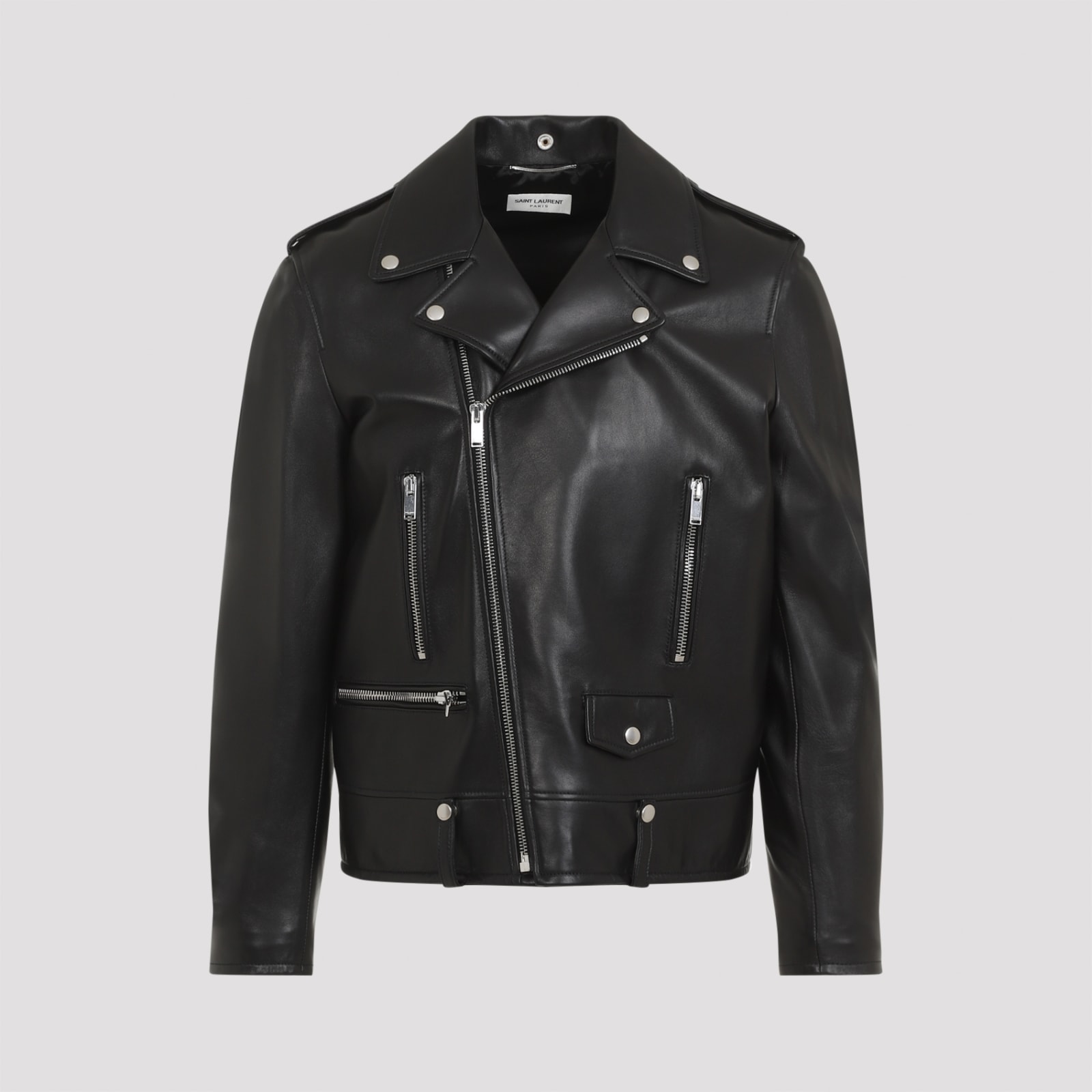 Shop Saint Laurent Classic Biker Jacket In Black