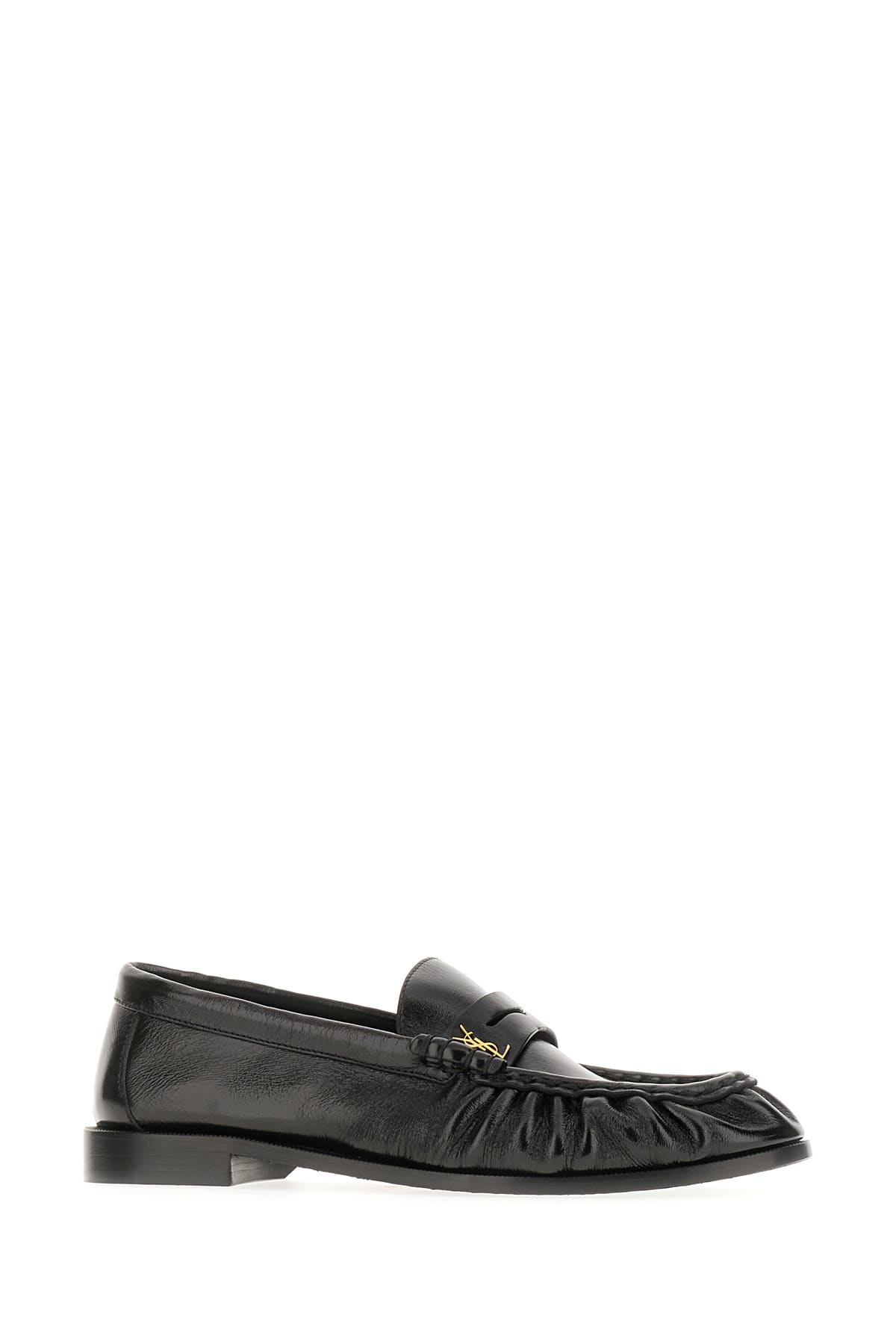 Shop Saint Laurent Black Nappa Leather Loafers In Nero