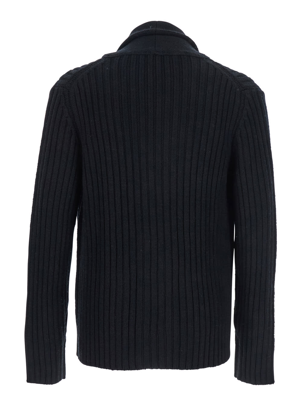Kangra Cashmere Cardigan Bottoni Con Trecce Finezza 3gg In Black