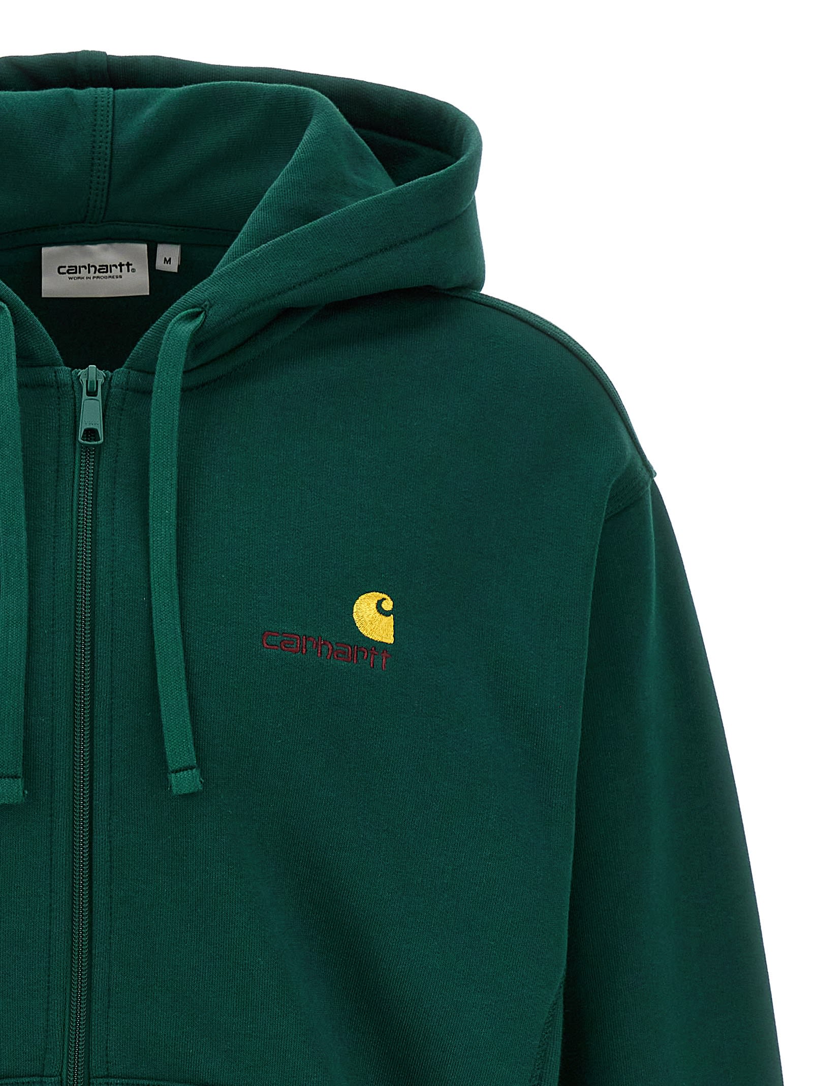 Carhartt Wip American Hooded Cotton-blend Sweatshirt In Green
