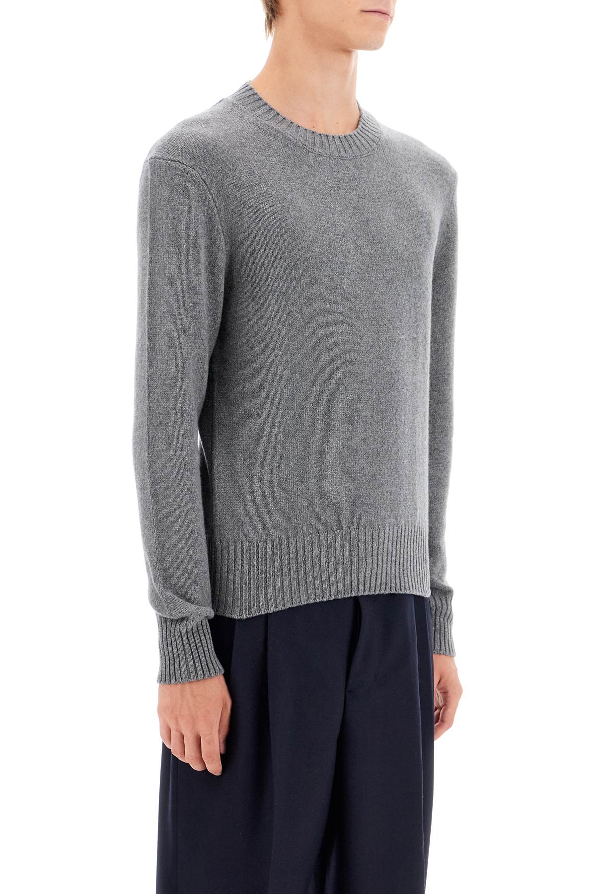 Shop Ami Alexandre Mattiussi Cashmere Crewneck Pullover In Gris Clair (grey)