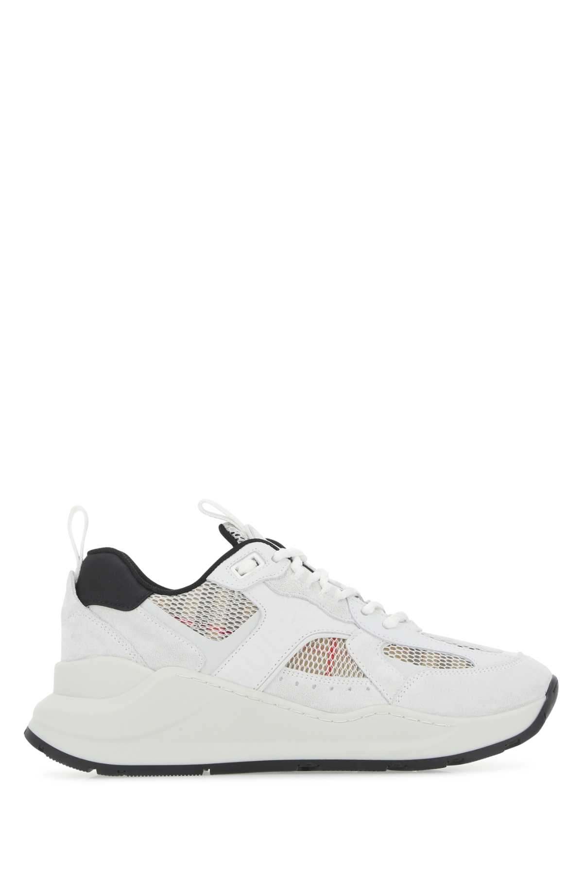 Shop Burberry Multicolor Suede And Mesh Sneakers In A8894