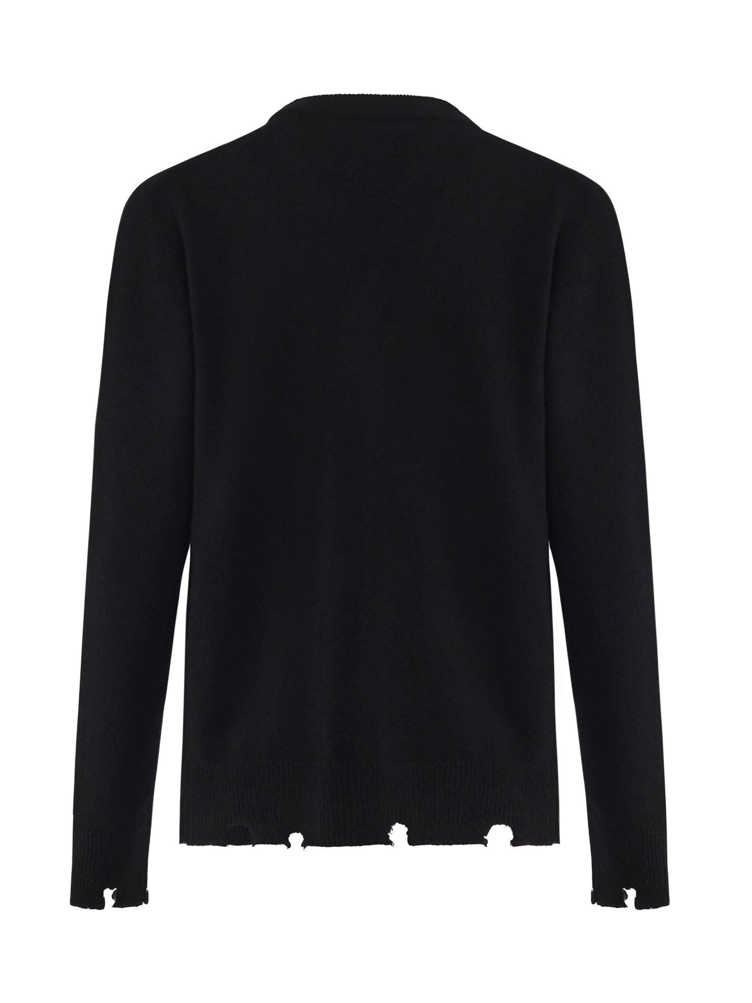 Shop Mauro Grifoni Cardigan With Irregular Edges In Black