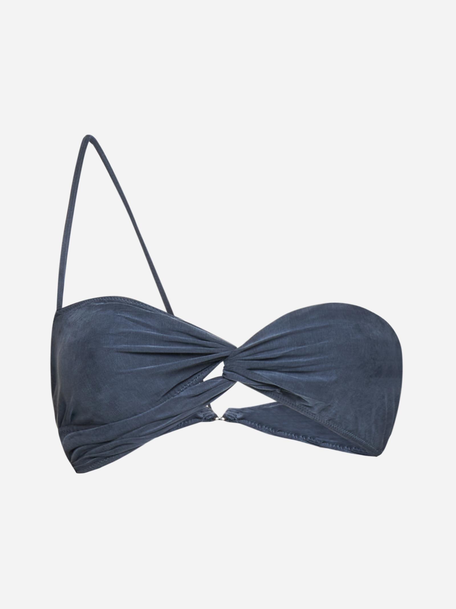 Jacquemus Le Bandeau Asymmetric Top In Blue