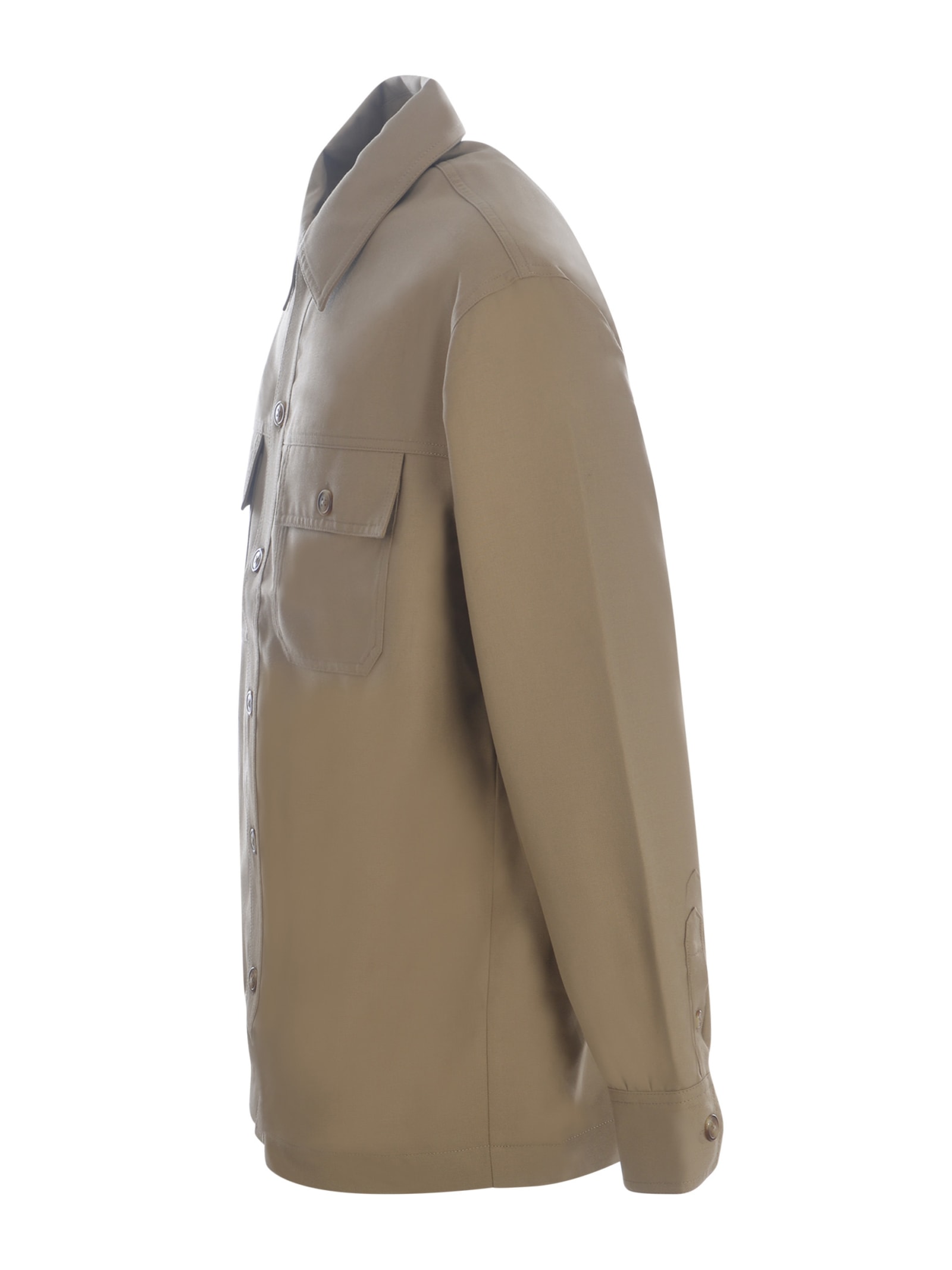 Shop Drôle De Monsieur Shirt Drole De Monsieur In Wool Blend In Beige