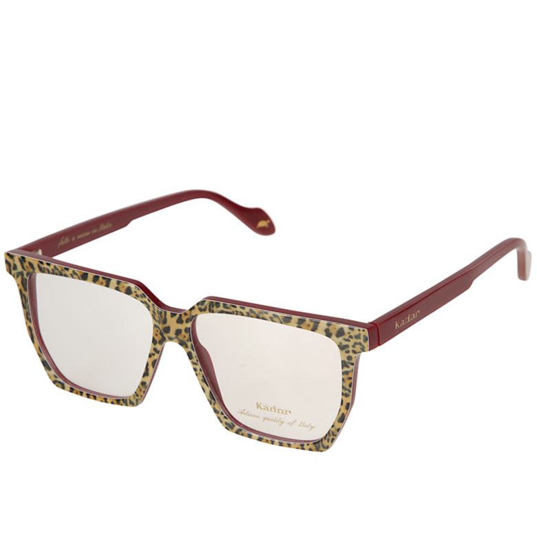 Kador Charlize Leopard-print Square-frame Glasses In Brown