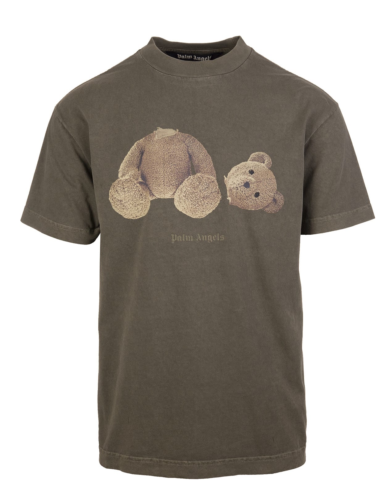 Palm Angels Man Military Bear Bear Print T-shirt