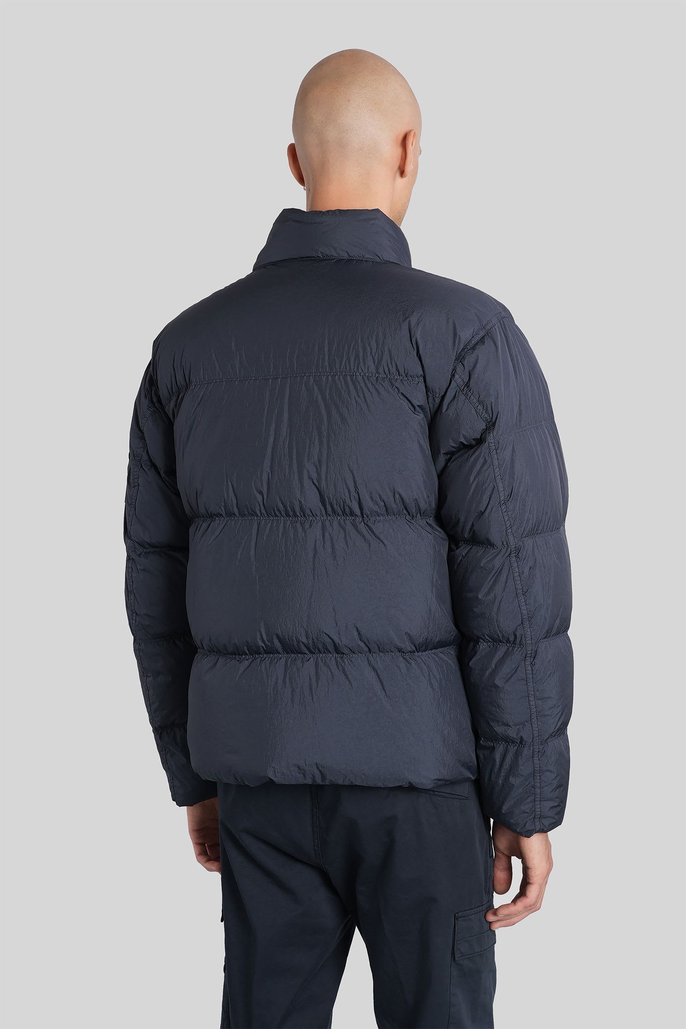 Stone Island Down Jacket In Lightweight Recycled Nylon Reps Jackets Blue In Blue