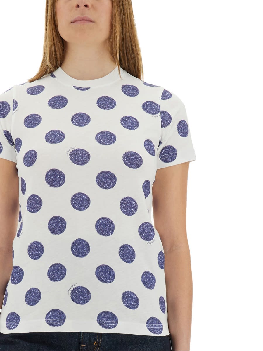 Shop Moschino Ballpoint Pen Polka Dots T-shirt In White