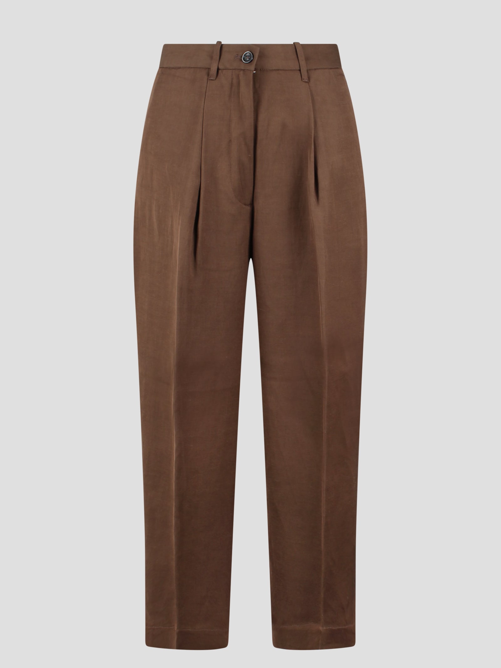 Shop Nine In The Morning Rubino Culotte Pence Trousers In Brown