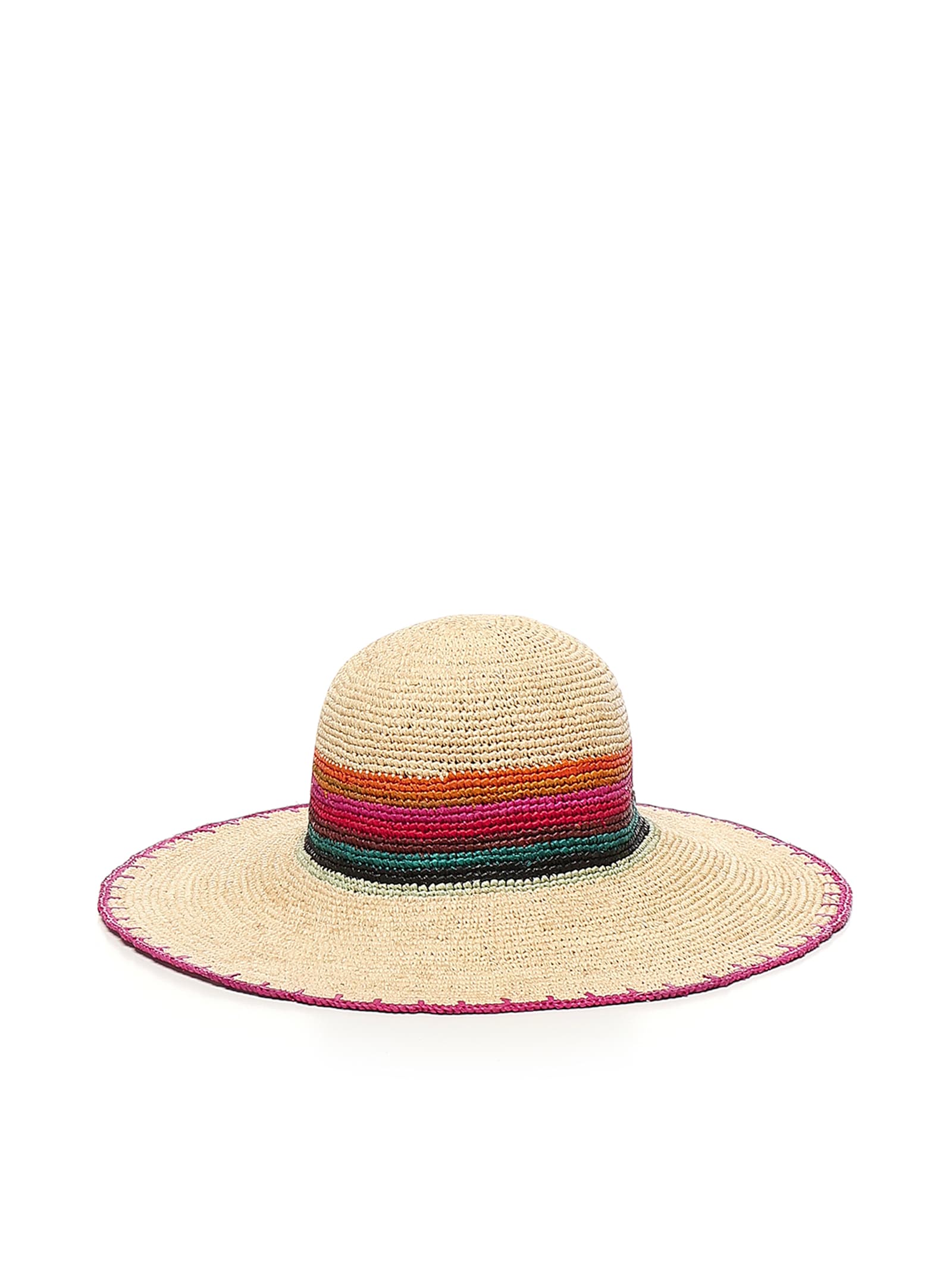 Coccinelle Anita Stripe-detail Raffia Sun Hat