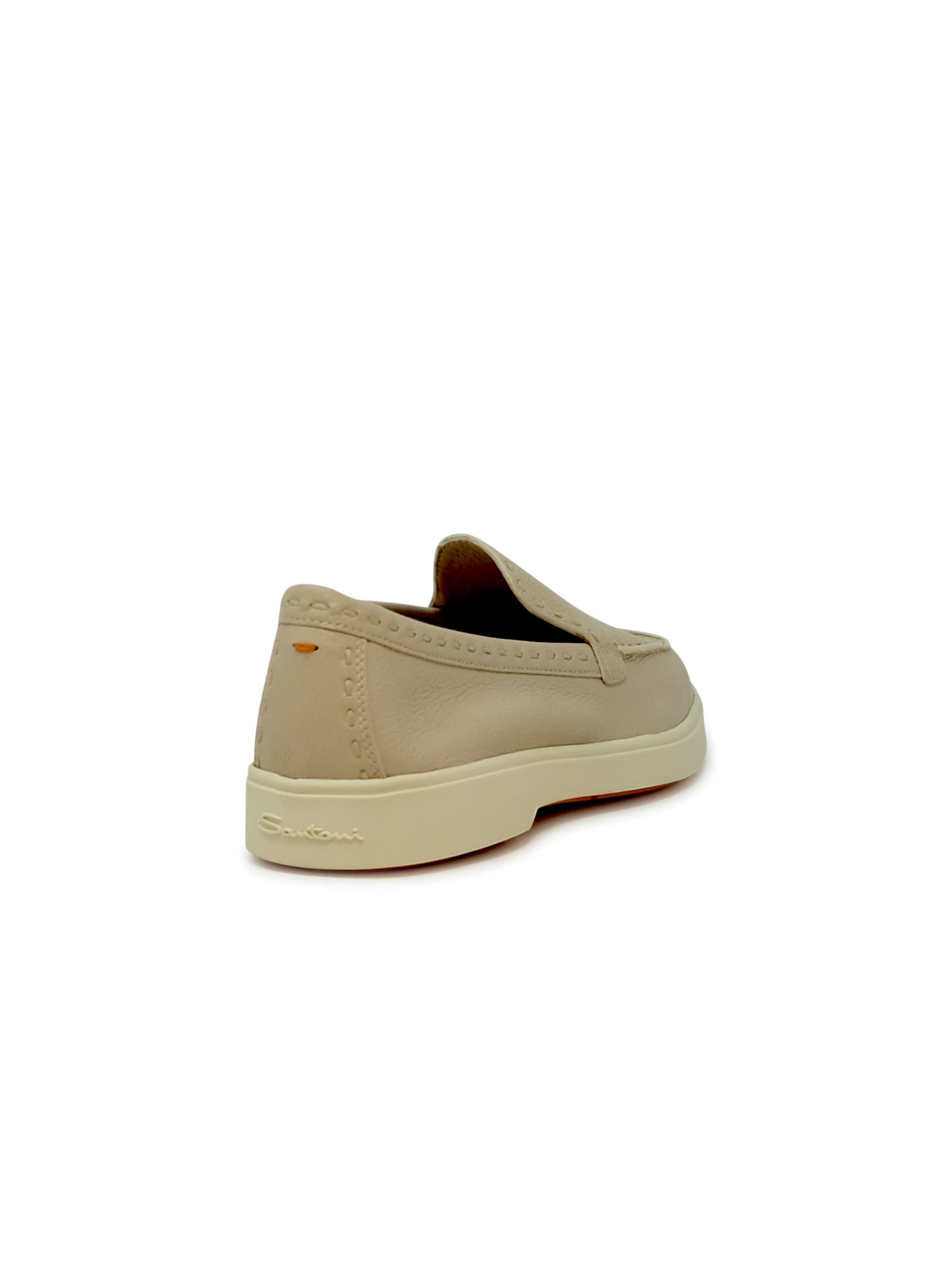 Santoni Nude Leather Loafer