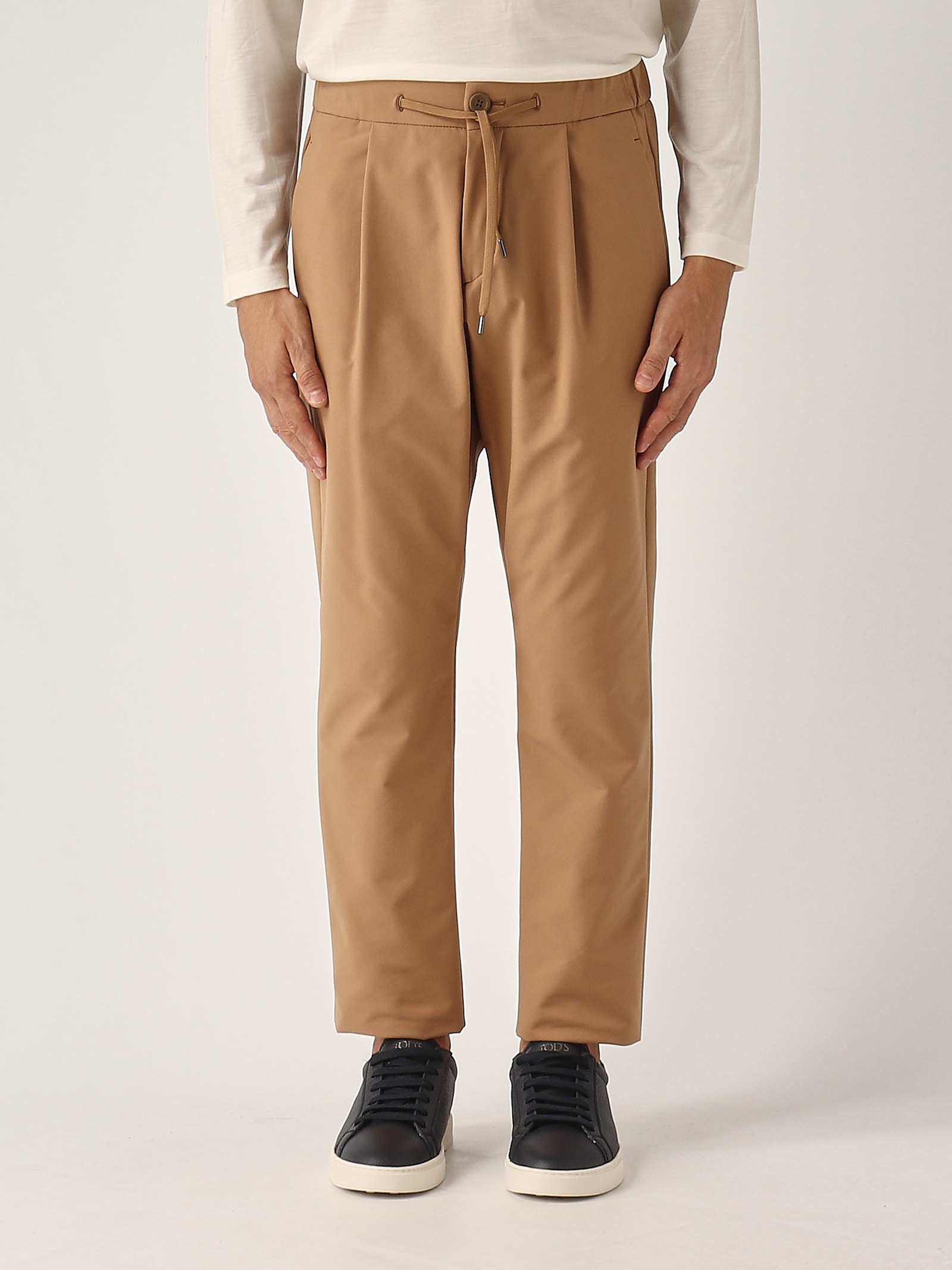 Herno Pantalone Relaxed Con Coulisse Trousers In Brown