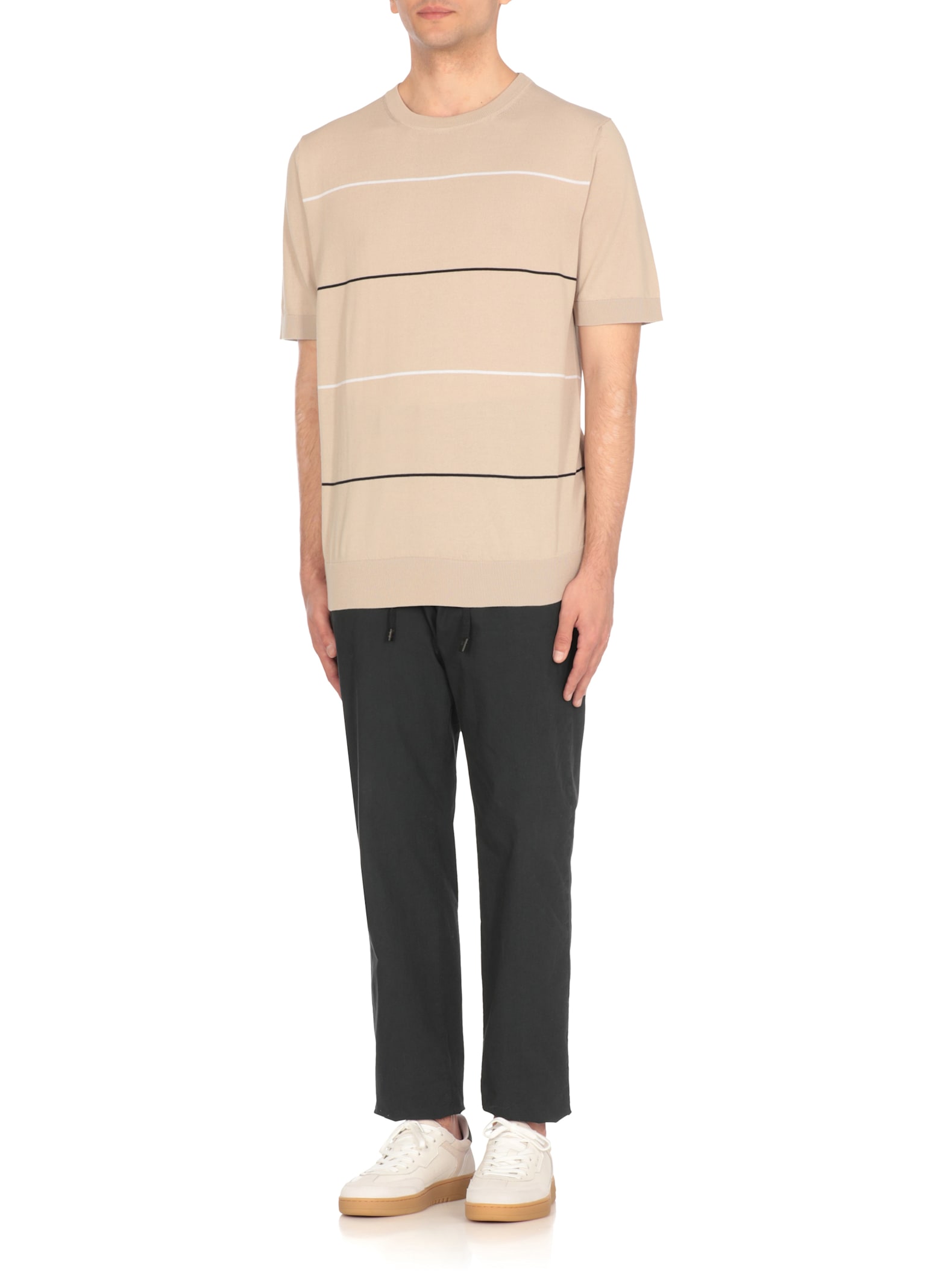 Peserico Short Sleeve Striped Tee