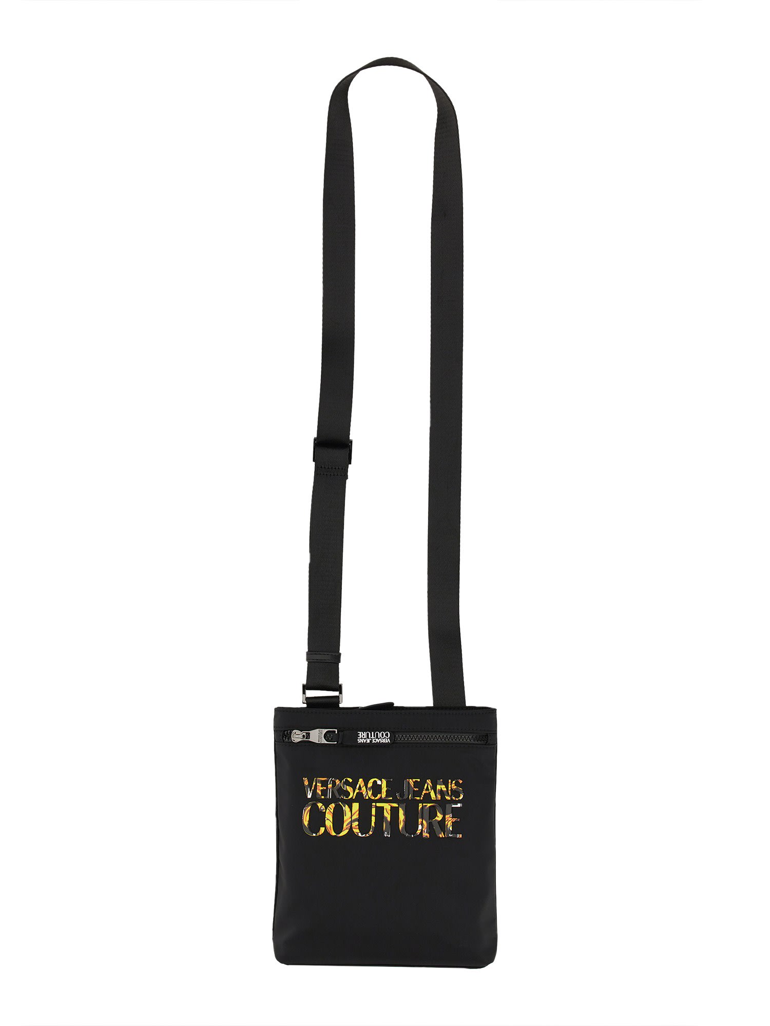 Shop Versace Jeans Couture Shoulder Bag With Logo In Nero